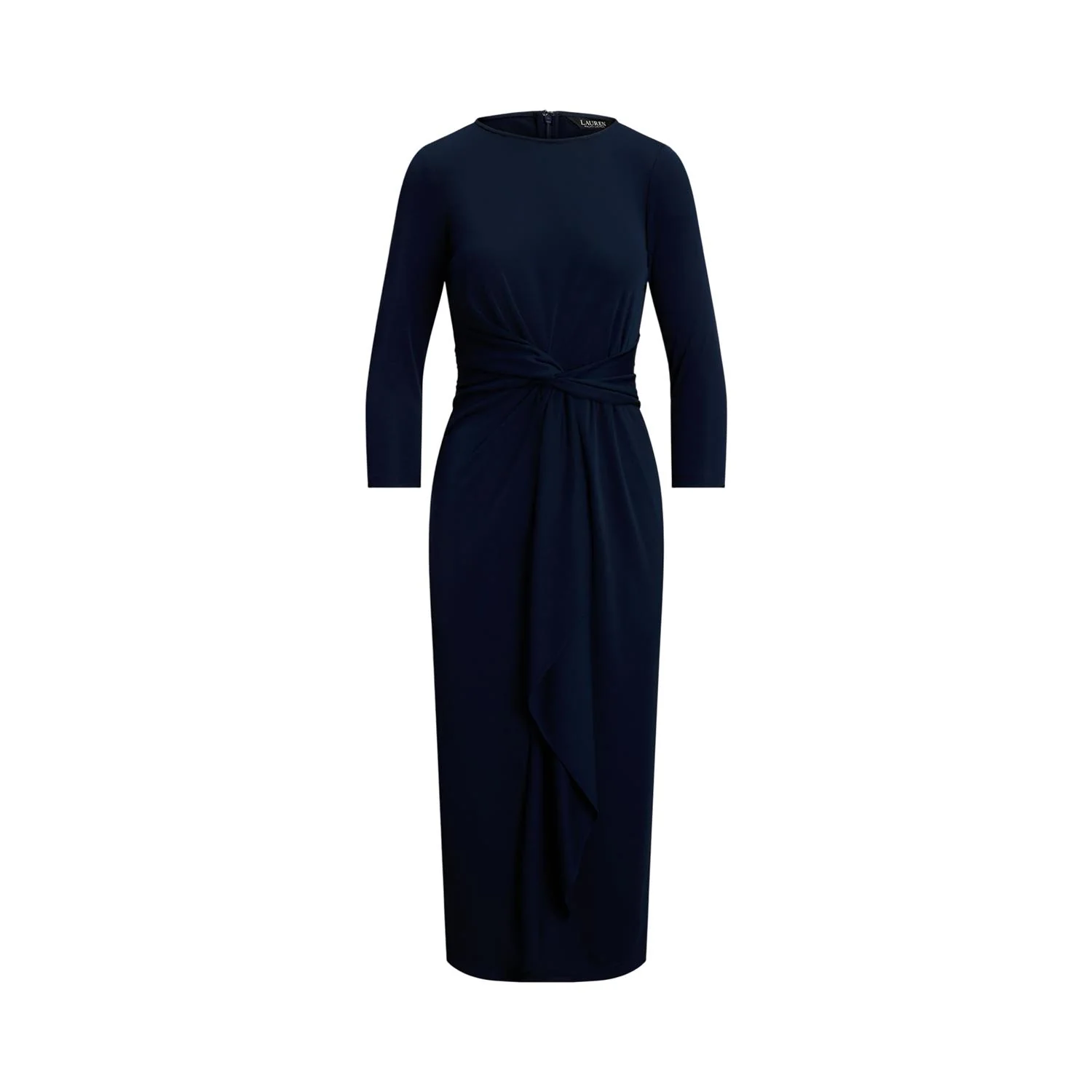 Marineblå Twist Front Jersey Dress