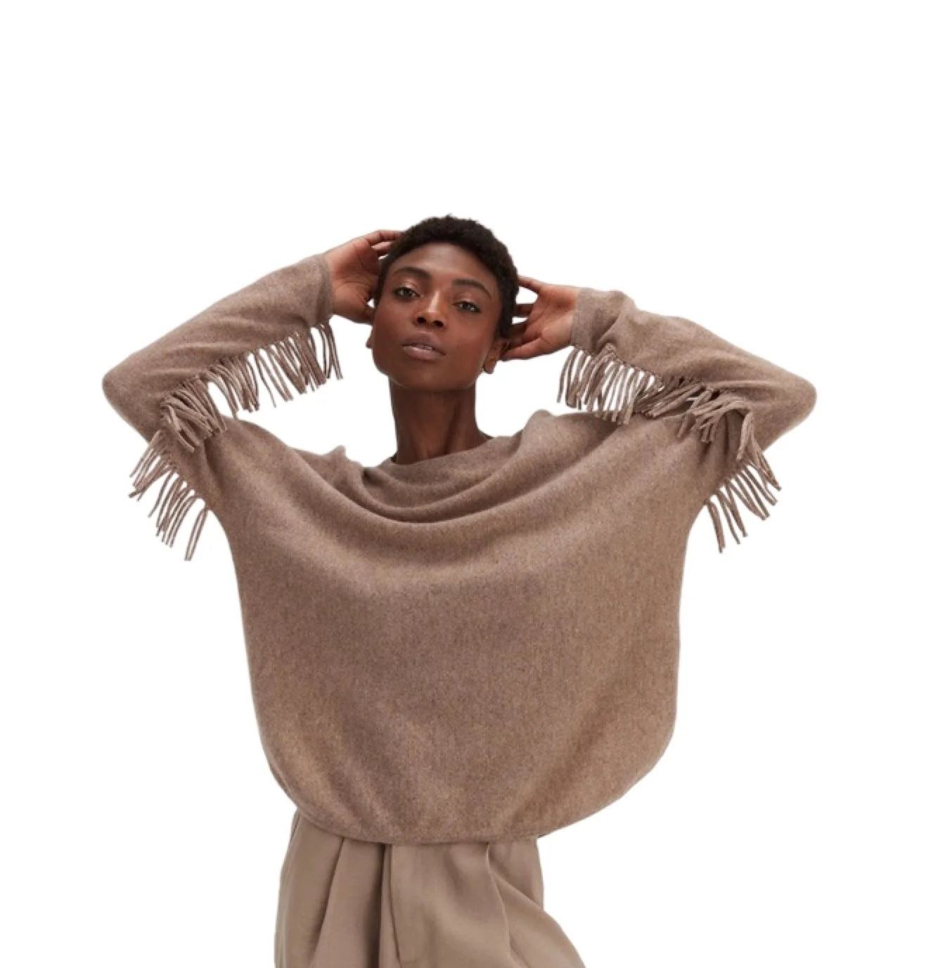 Mink Curved Fringes Sweater - Image 2