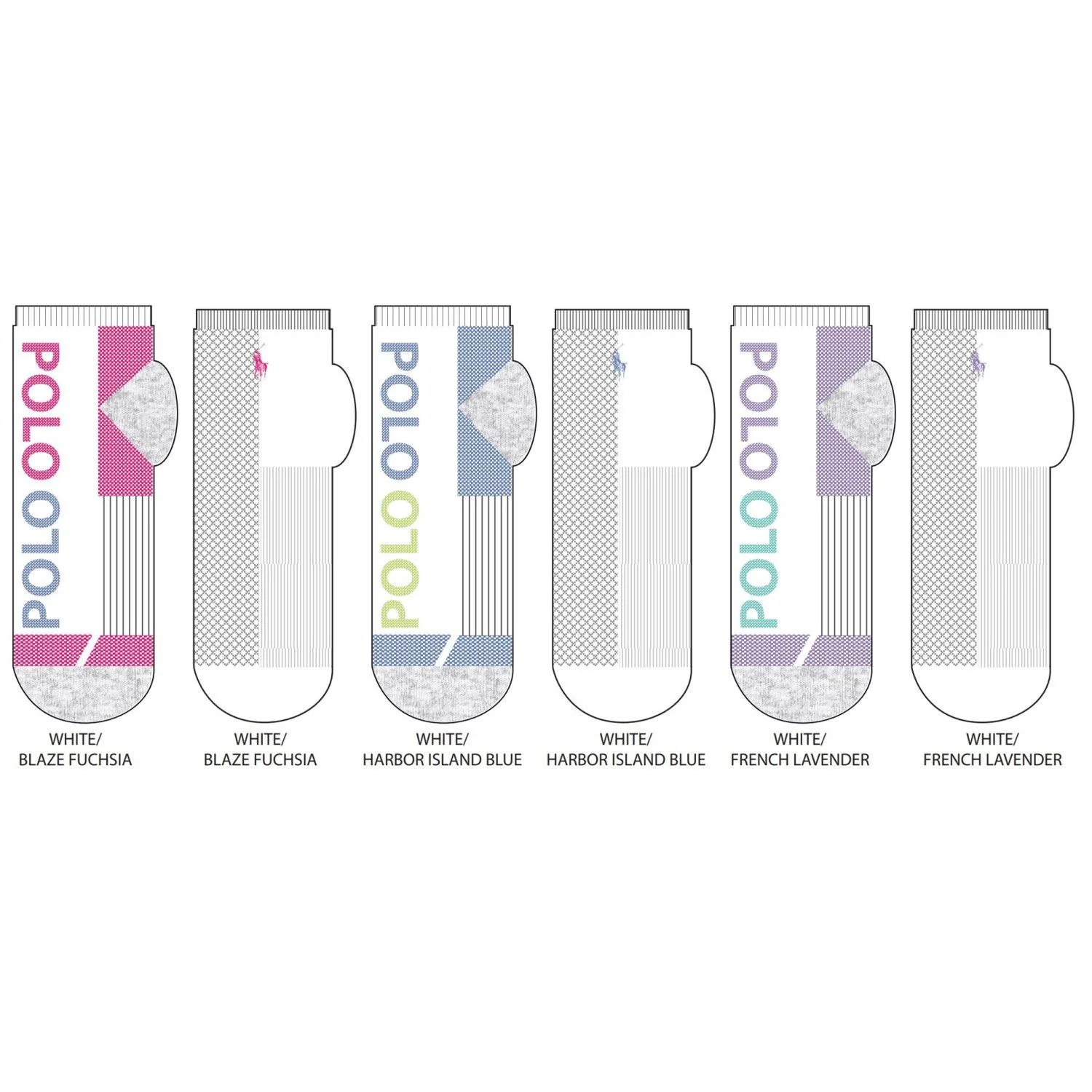 Multi 6 pack anckle socks