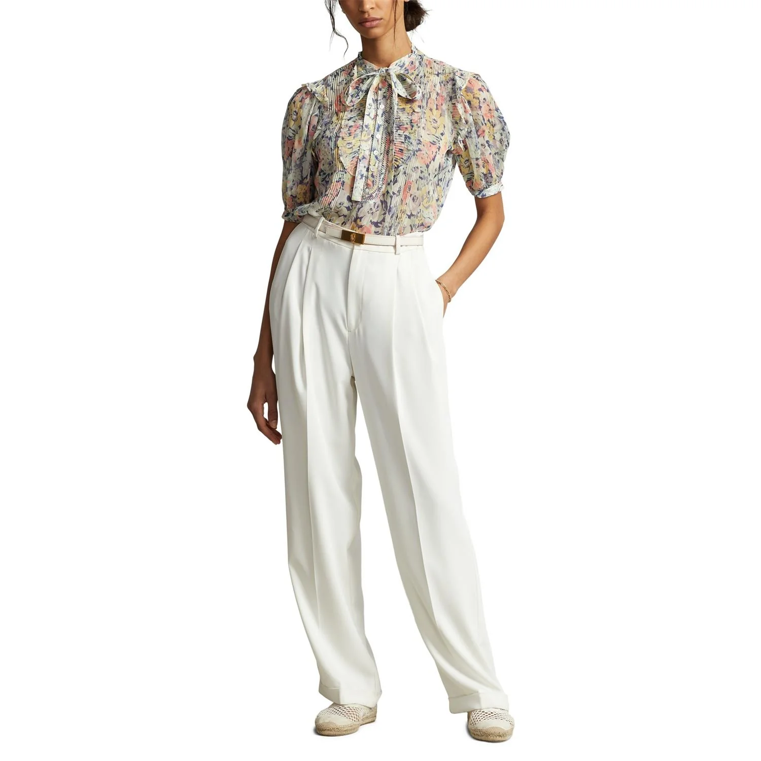 Multifarget Flora Crinkled Chiffon Bouse - Image 4