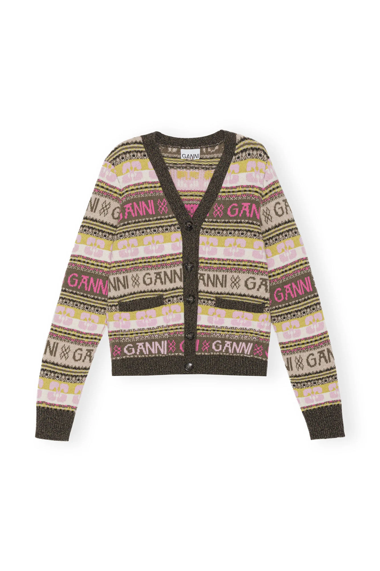 Multifarget Logo Wool Mix Cardigan