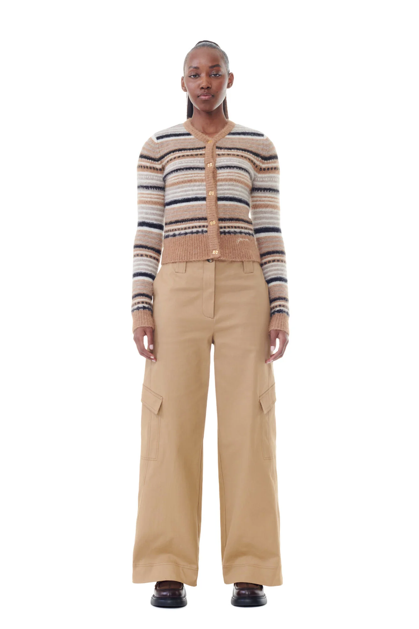 Multifarget Soft Wool Stripe Cardigan - Image 4