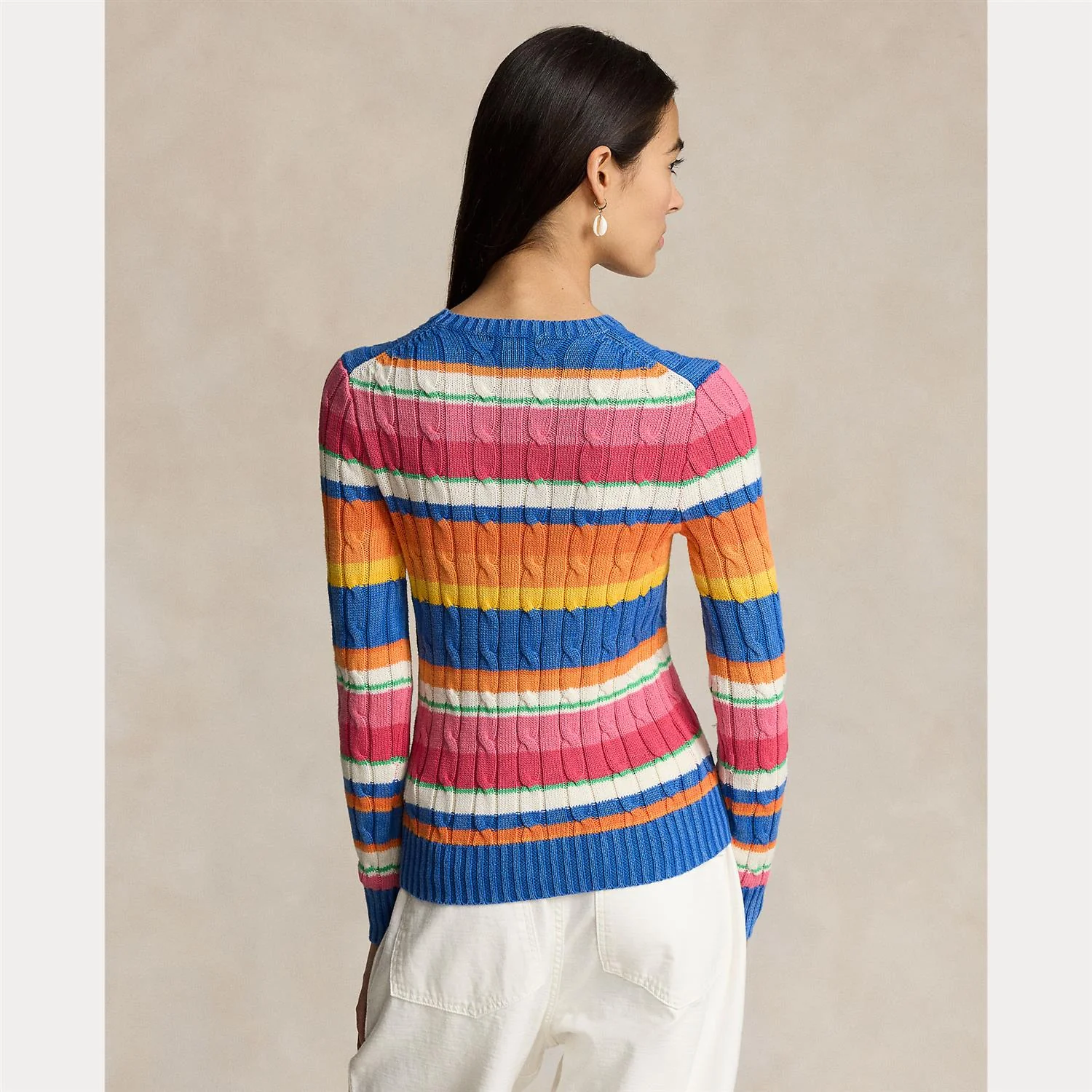 Multifarget Stripe Cable Crewneck - Image 4