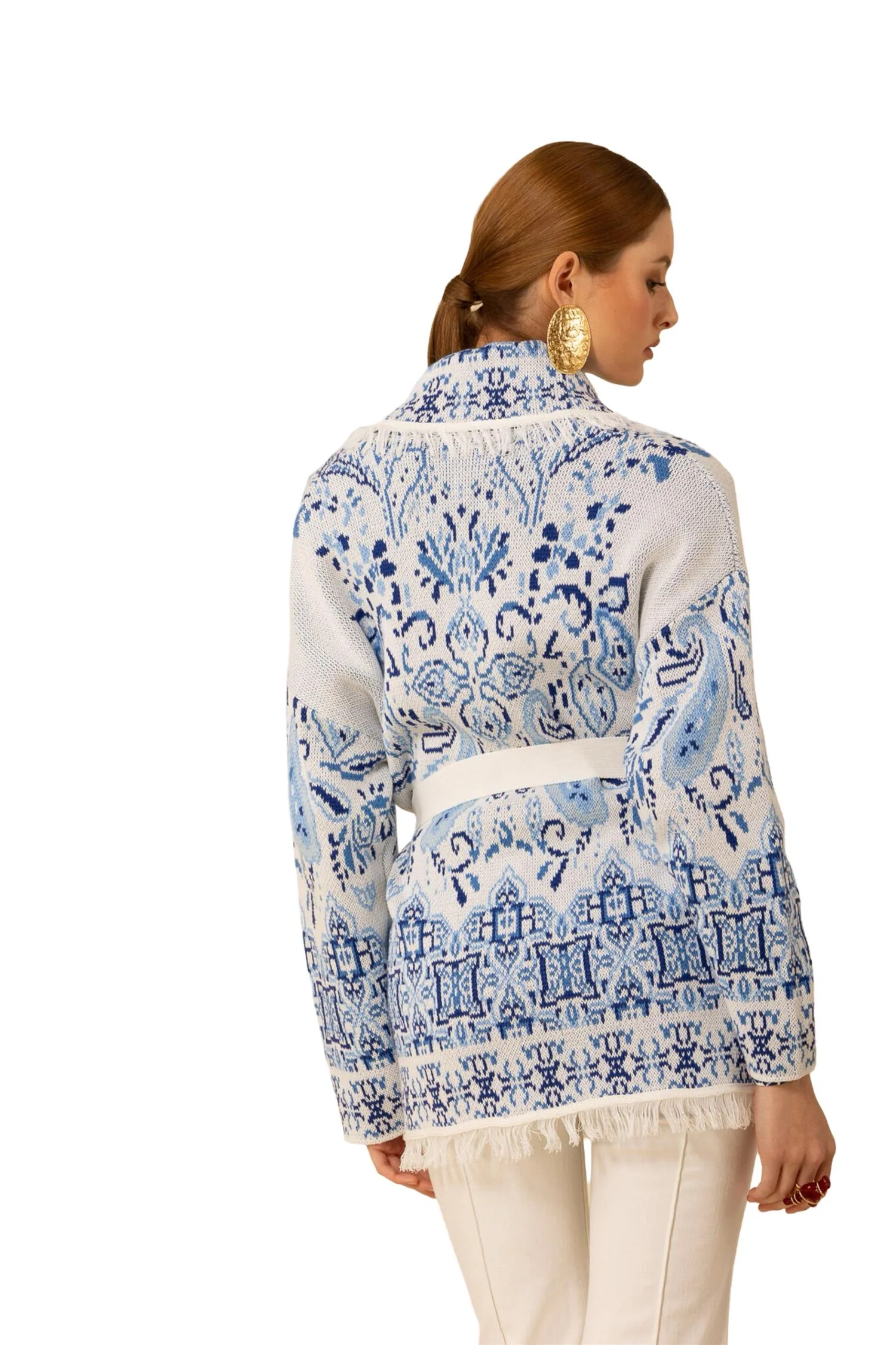 Navy Capri Cardigan Short - Image 4