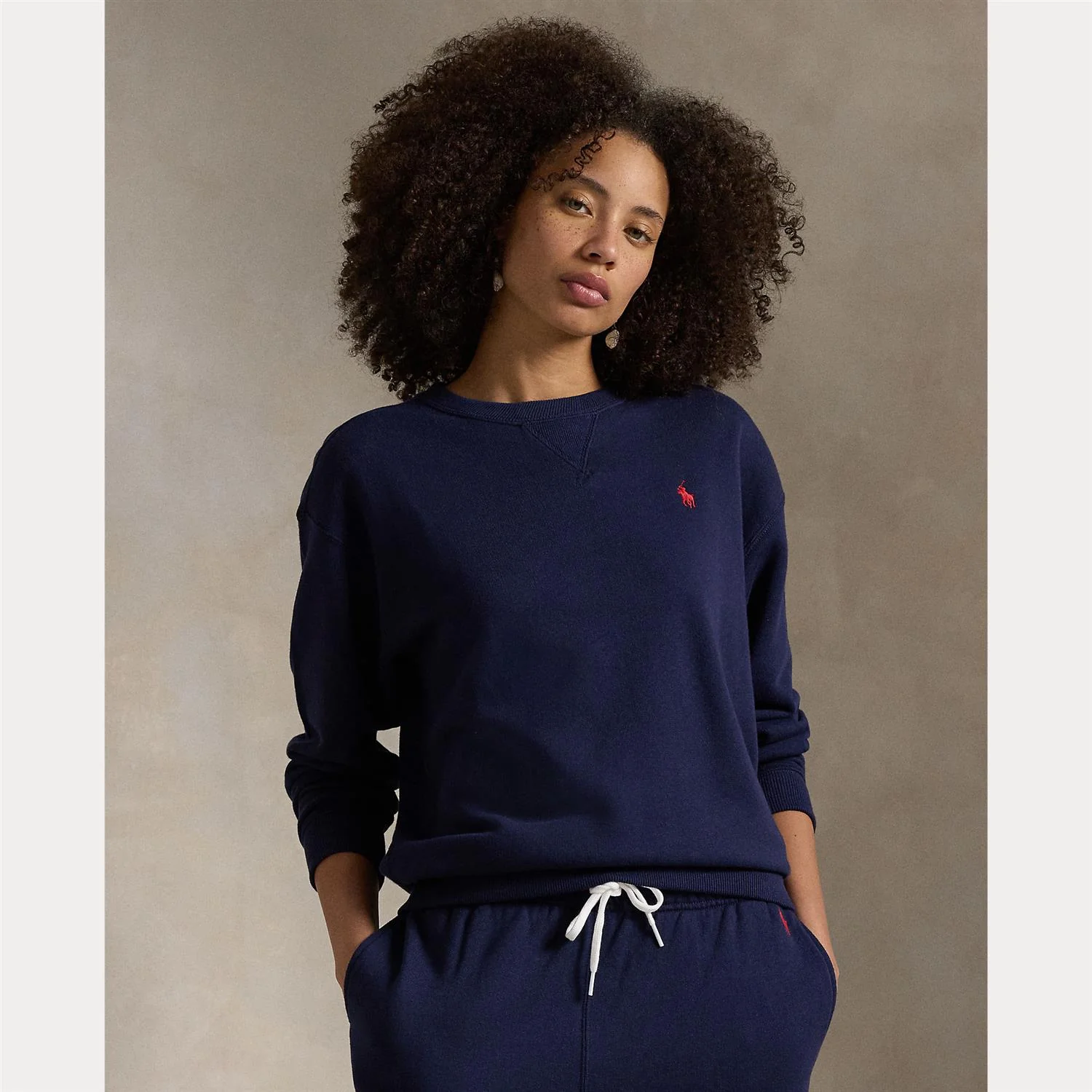 Navy Fleece Crewneck pullover - Image 2