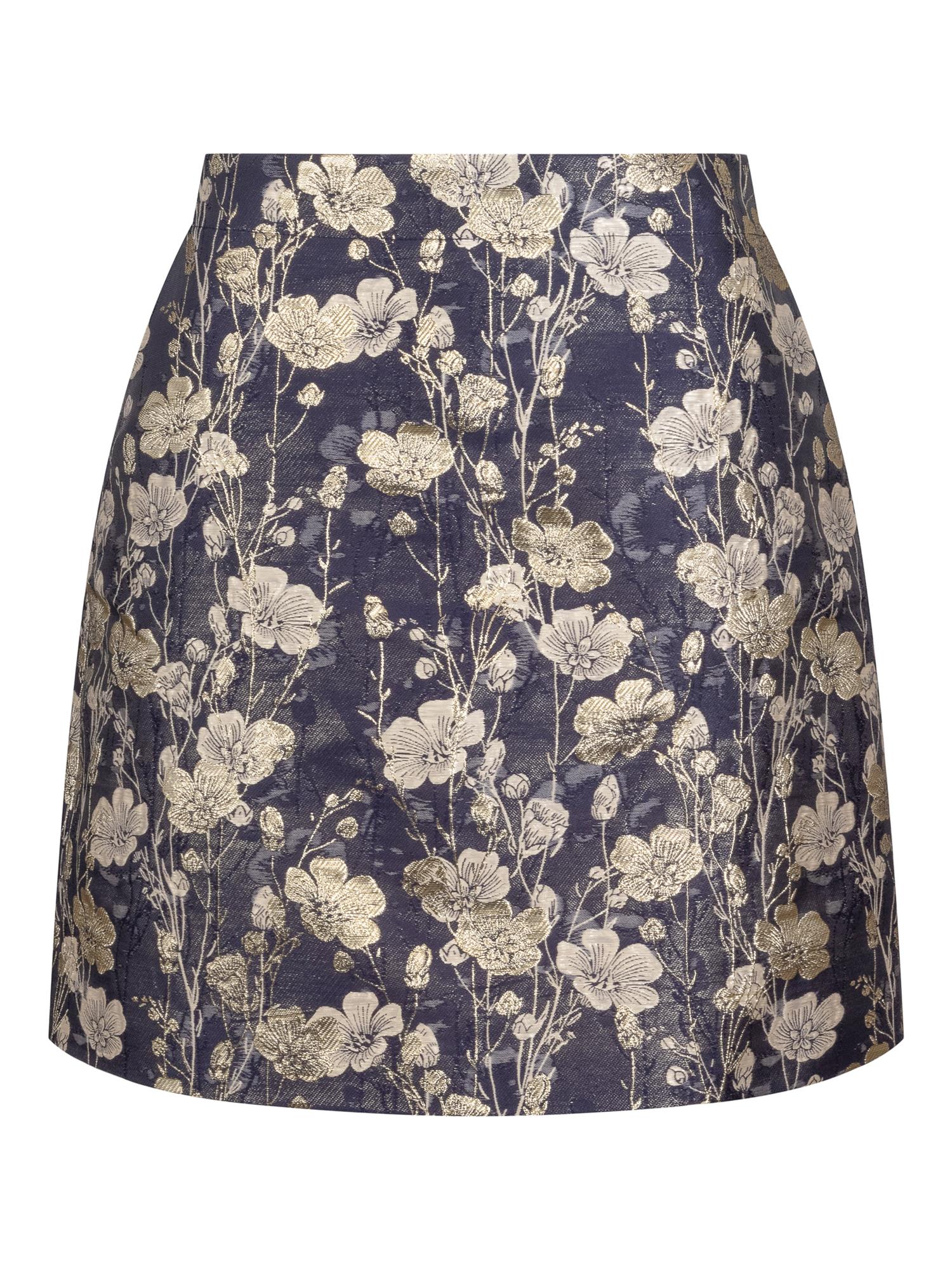 Navy Jacquard skirt
