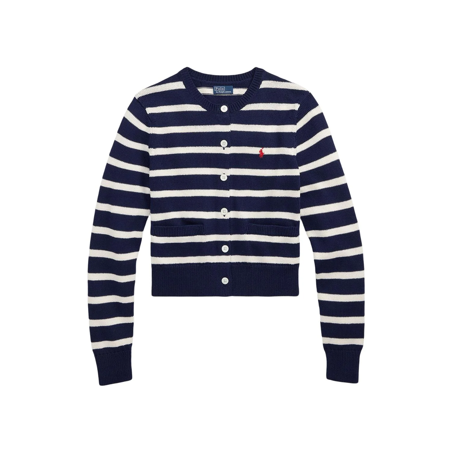 Navy/white Striped Cotton Cewnwxk Cardian