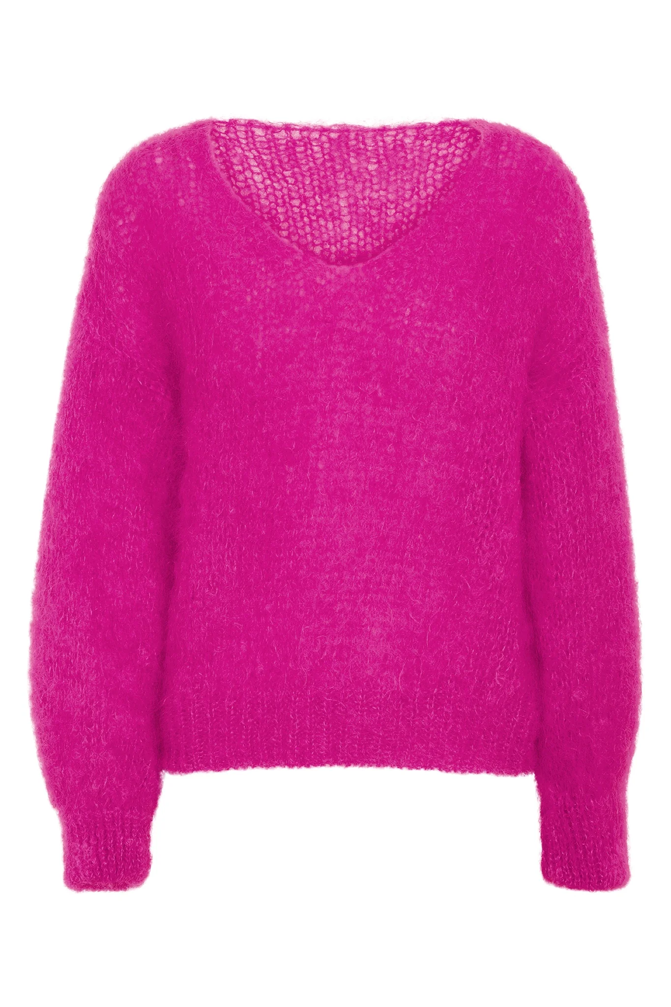Neon Pink Milana LS Mohair Knit