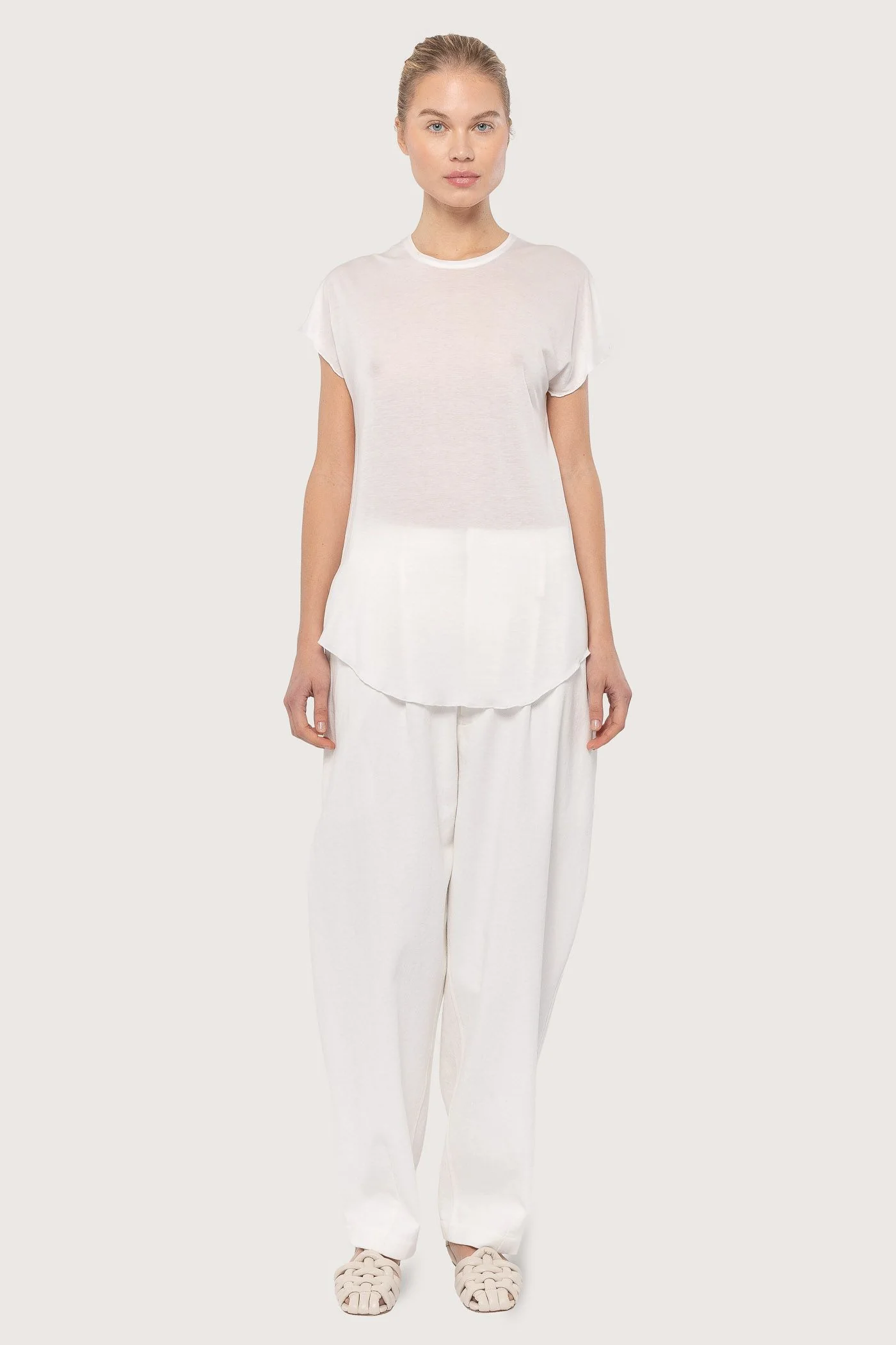 Off White Tencel Tee-Shirt - Image 2