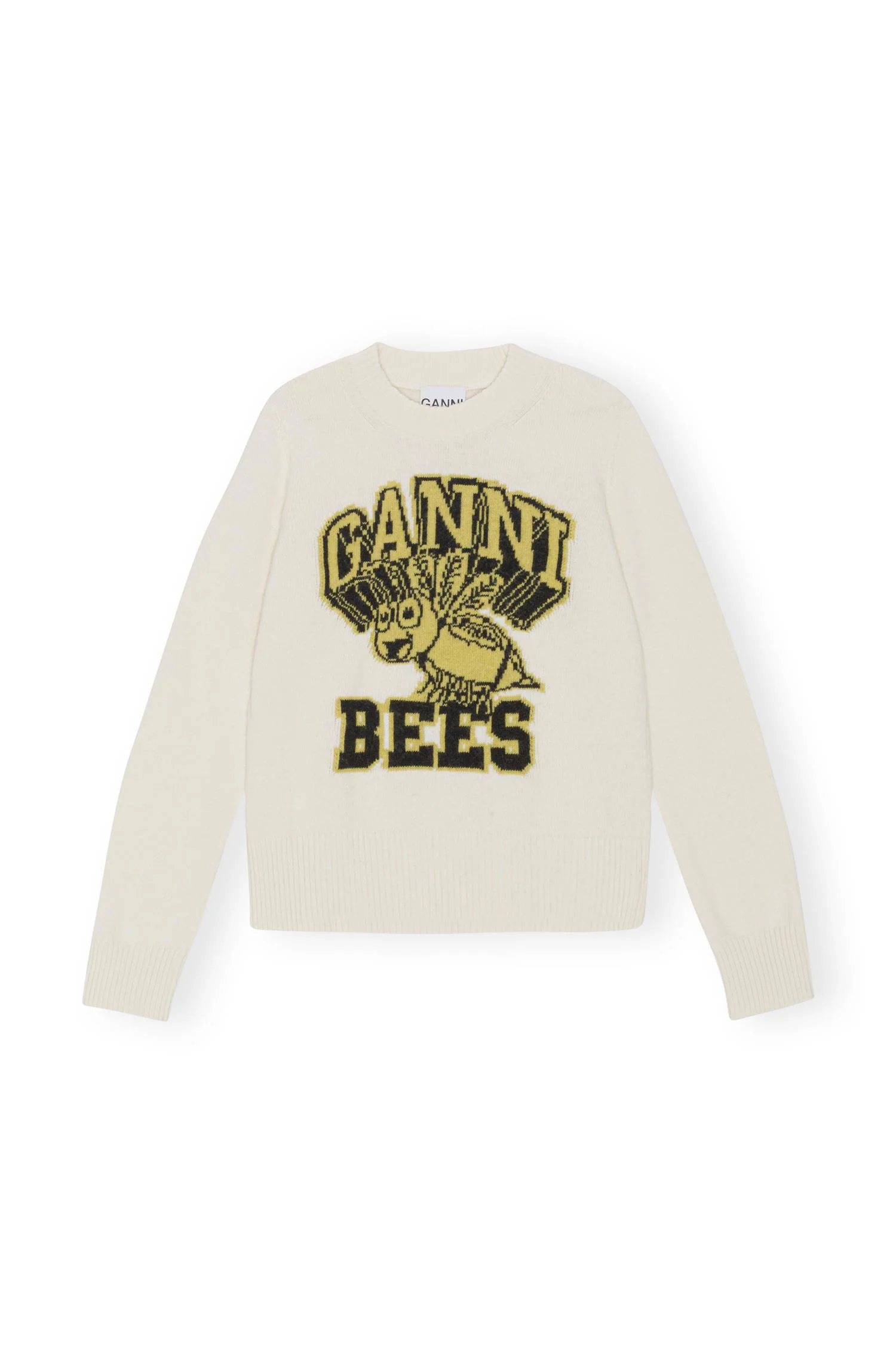 Offwhite Graphic O-neck Pullover Bees