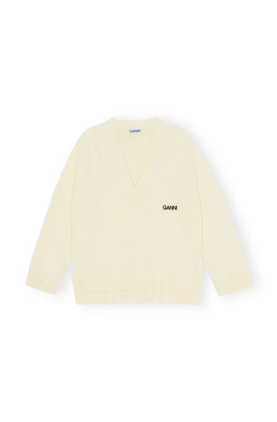 Offwhite V-neck pullover