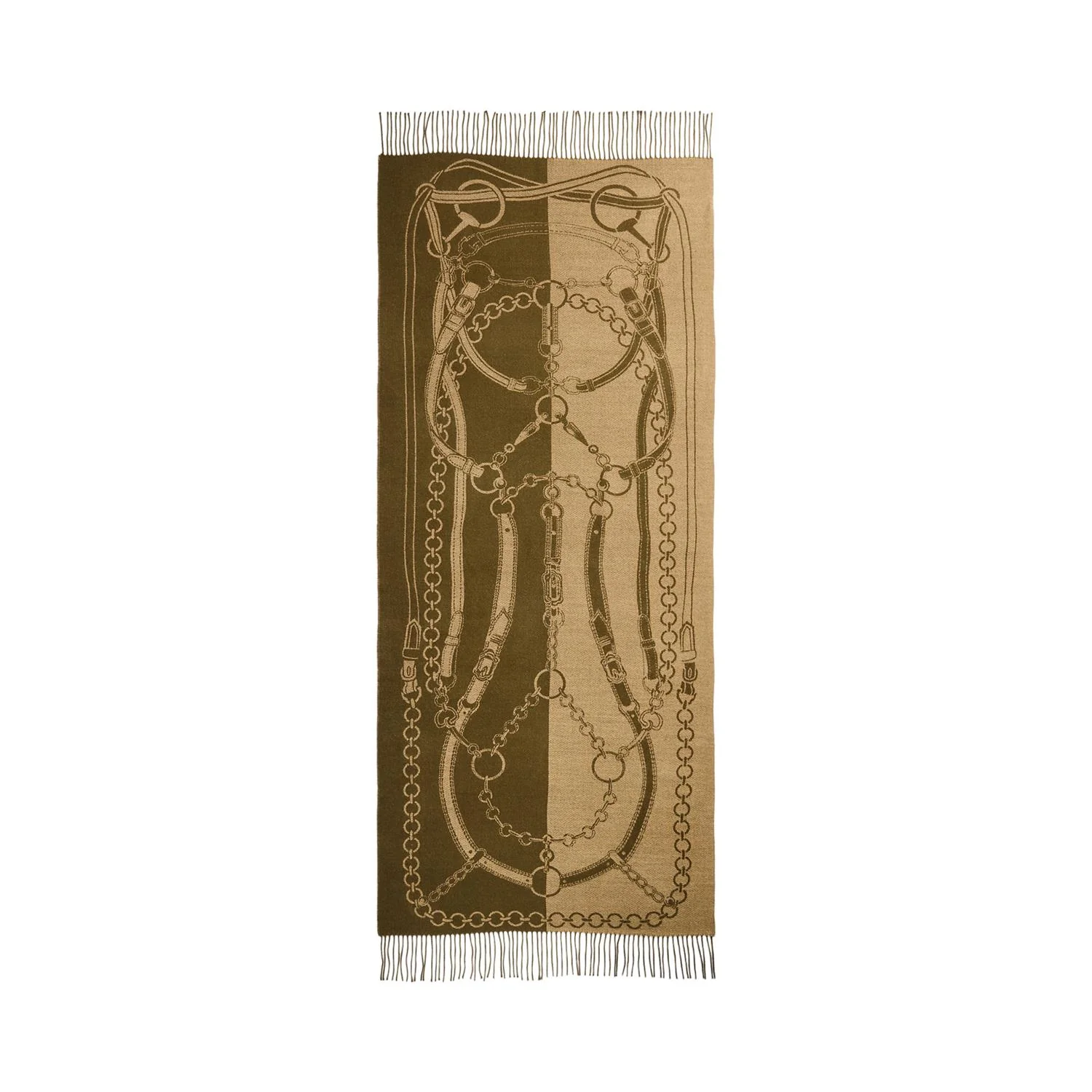Oliven/Beige Belting jaquard wrap/scarf - Image 2