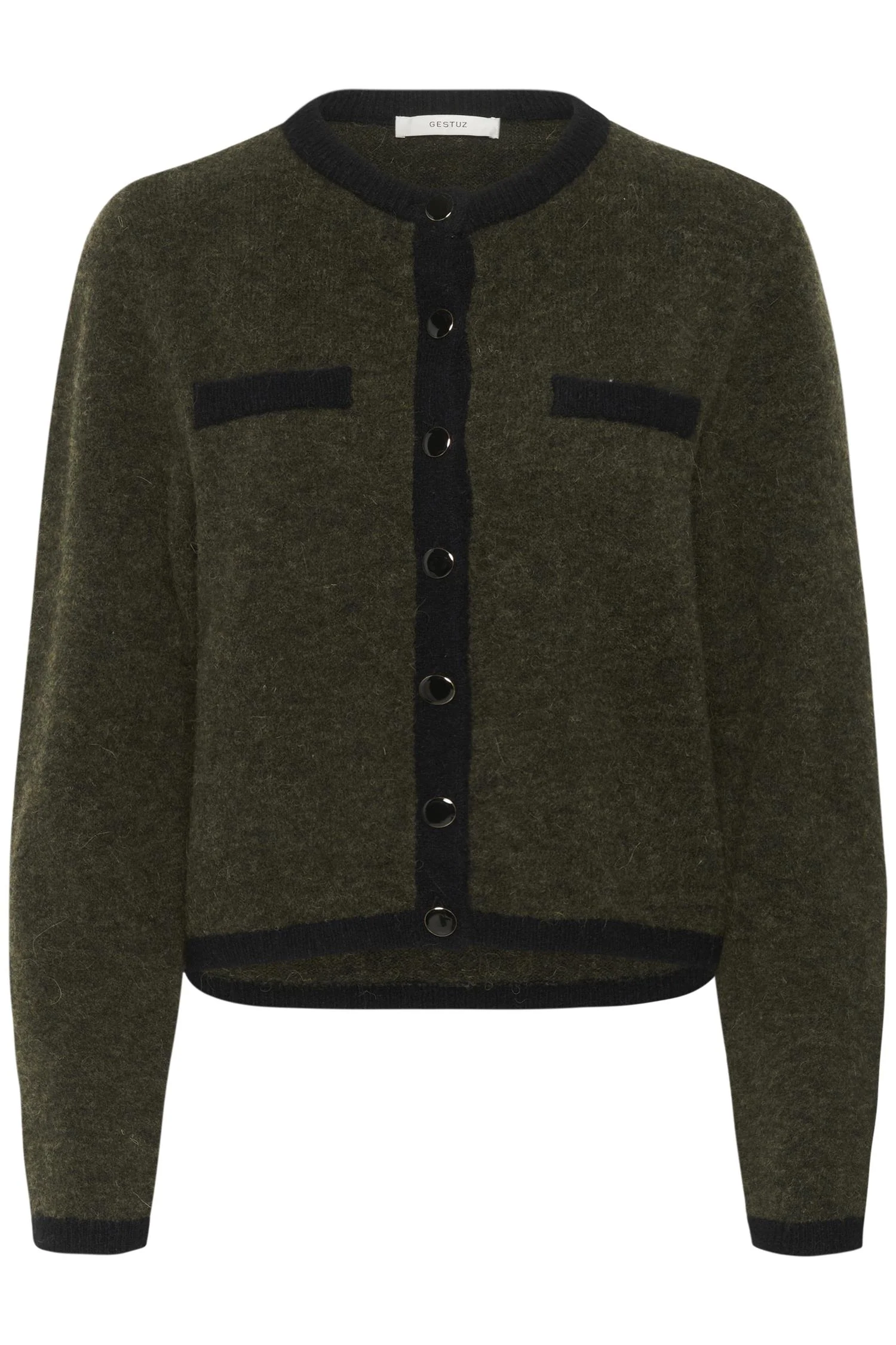 Oliven/Black GZalpha ls contrast cardigan