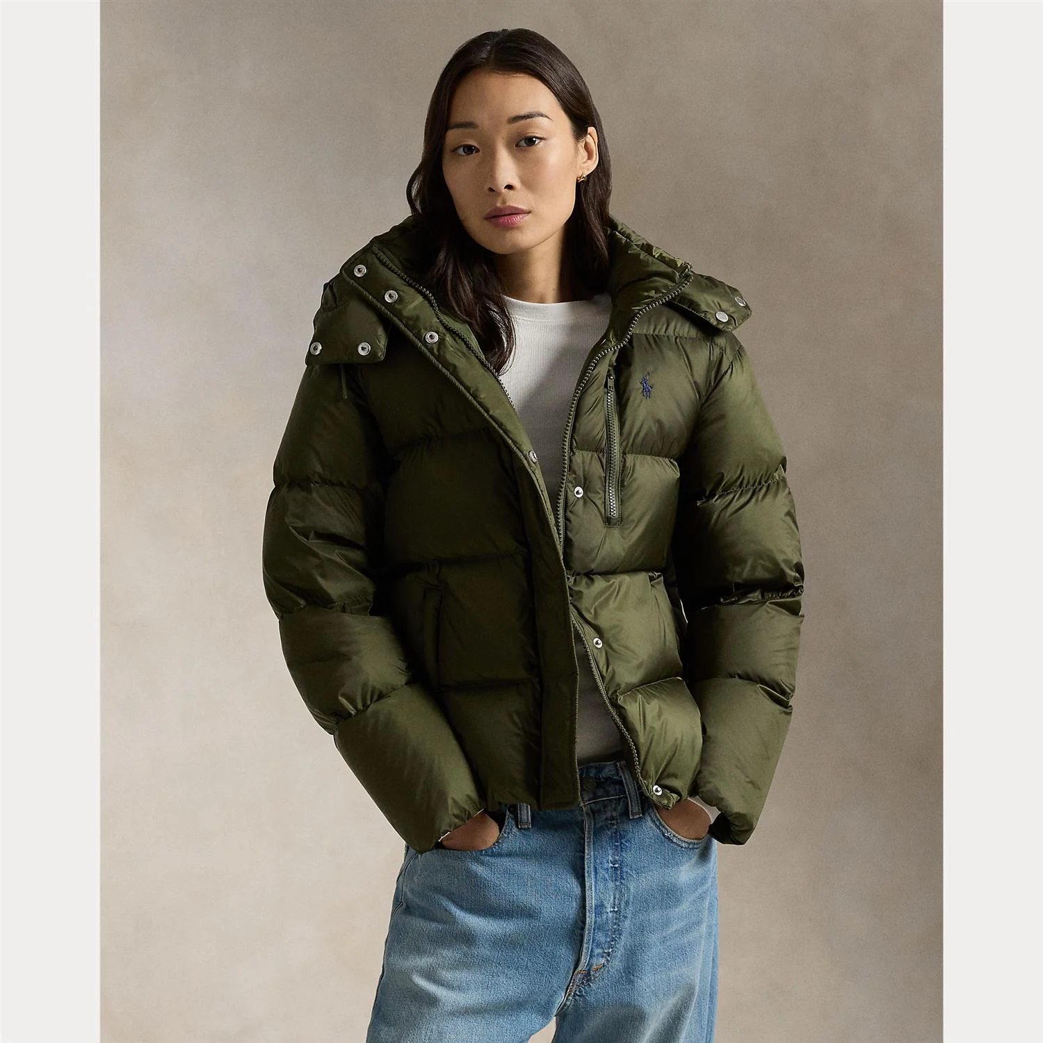 Oliven Water-repellent Quilted Down Jacket - Image 2