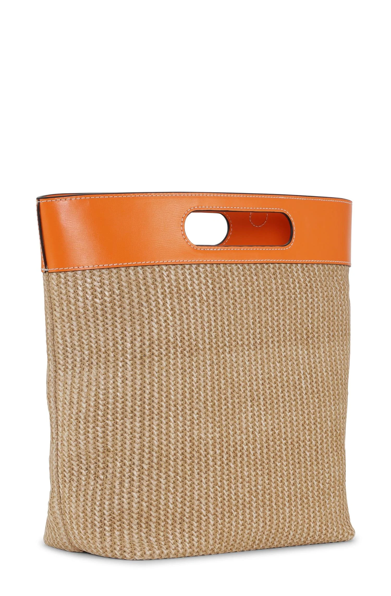 Orange Kraft Medium Tote Raffia - Image 2