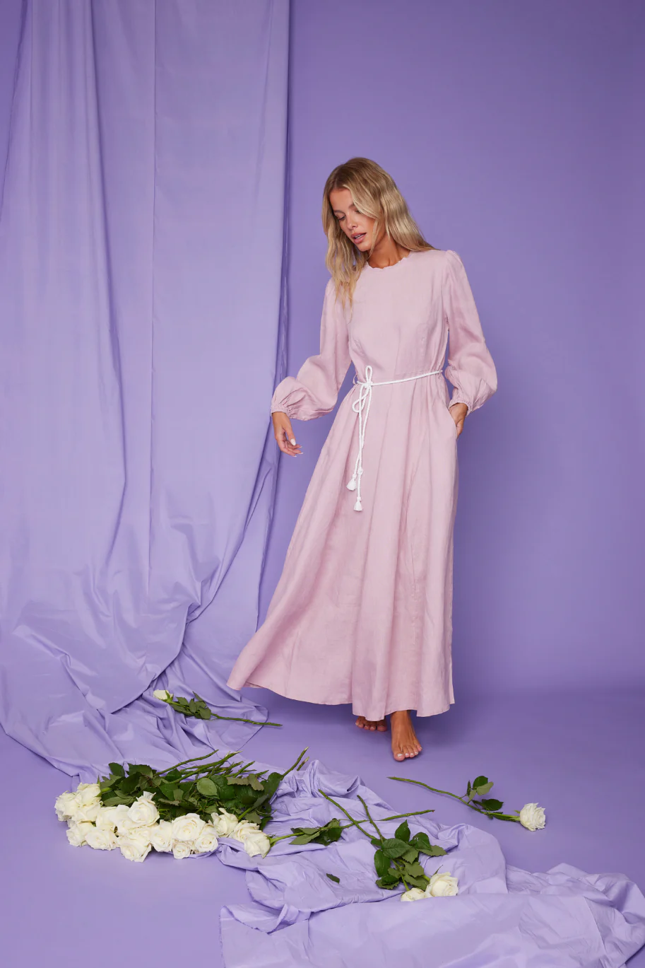 Pink Saint Long Linen Dress - Image 4
