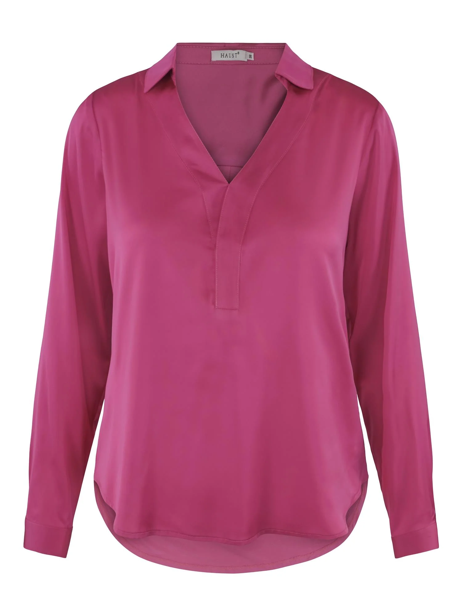 Pink Satin V-Neck Blouse 55-830