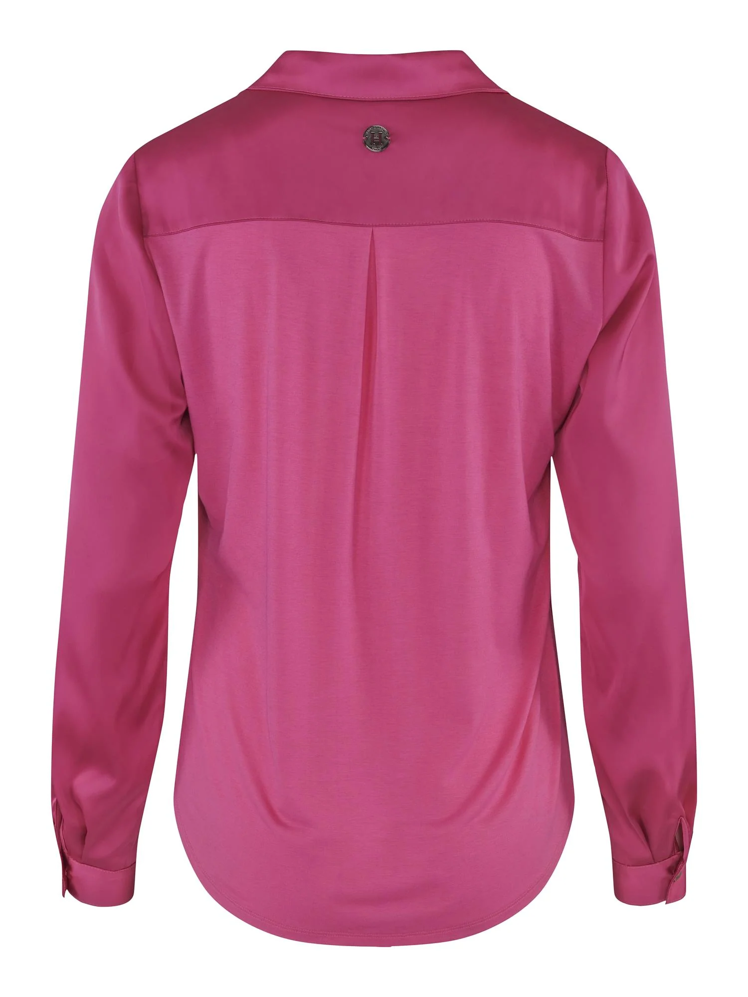 Pink Satin V-Neck Blouse 55-830 - Image 3