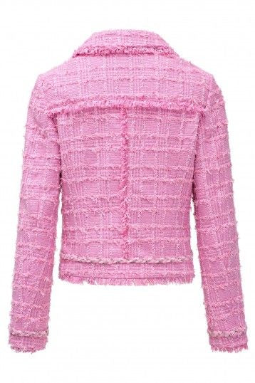 Pink Tweed Trucker Jacket - Image 2