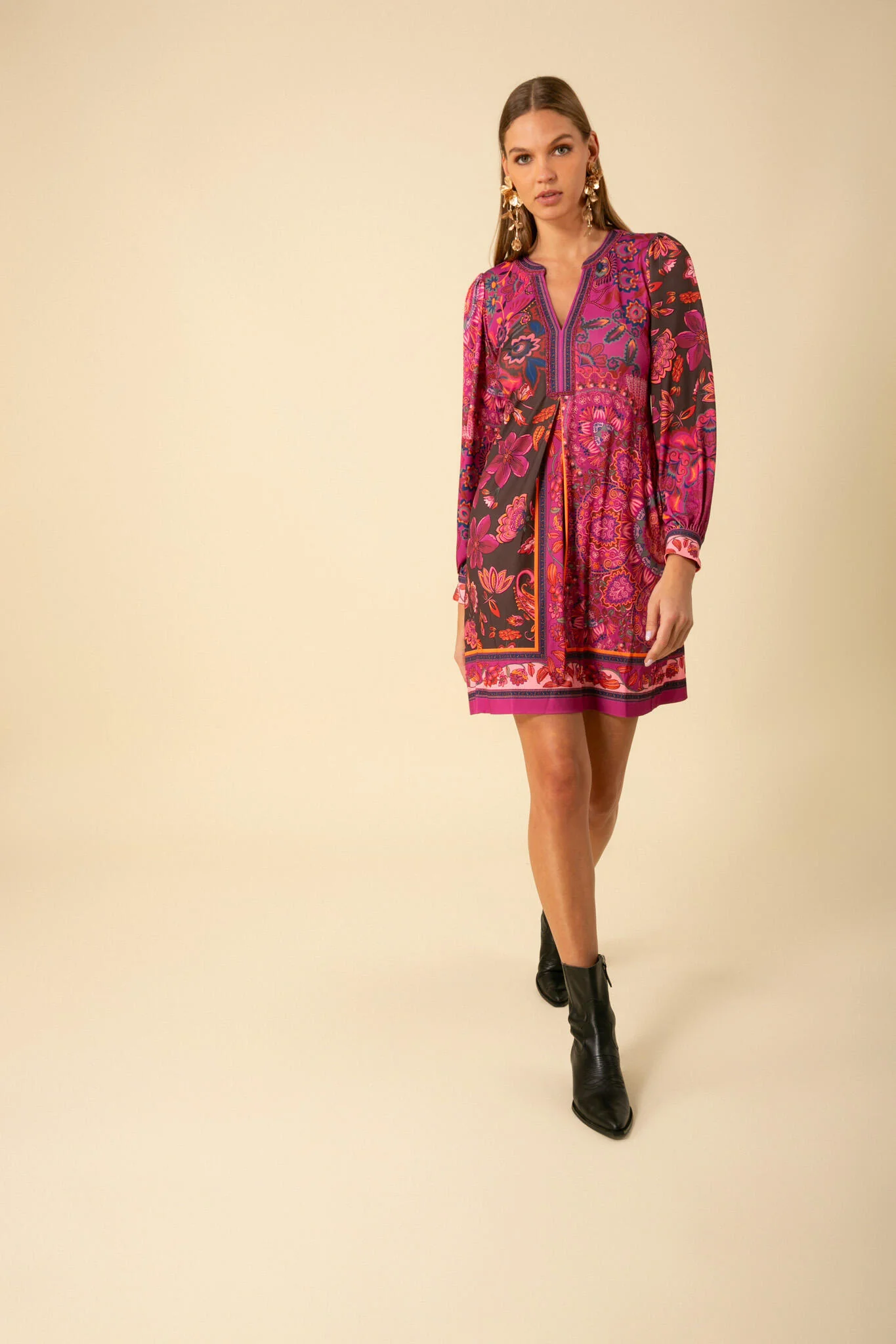 Raspberry Paisley HB Dress - Image 5