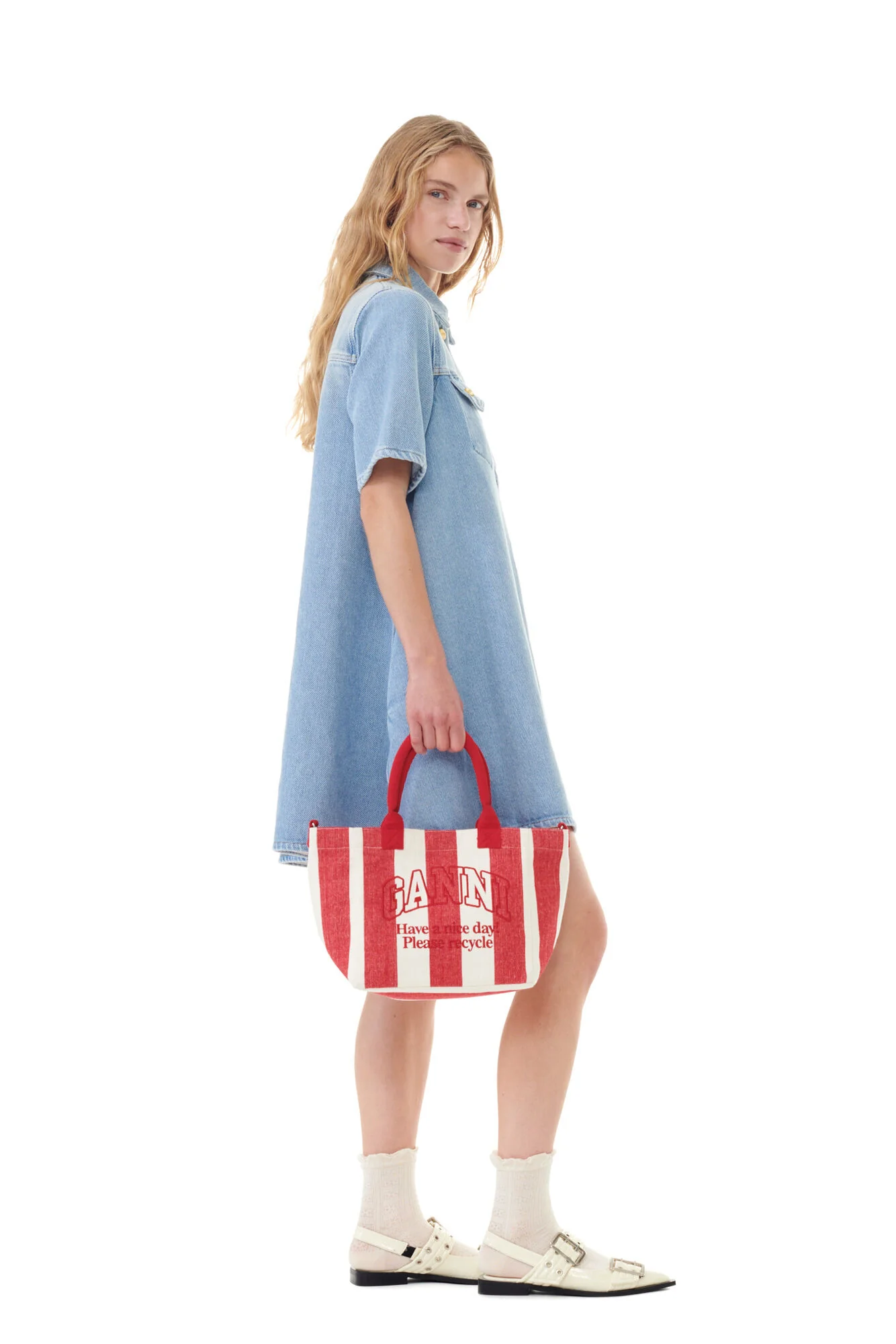 Rød/hvit Amall Easy Shopper Stripes - Image 4