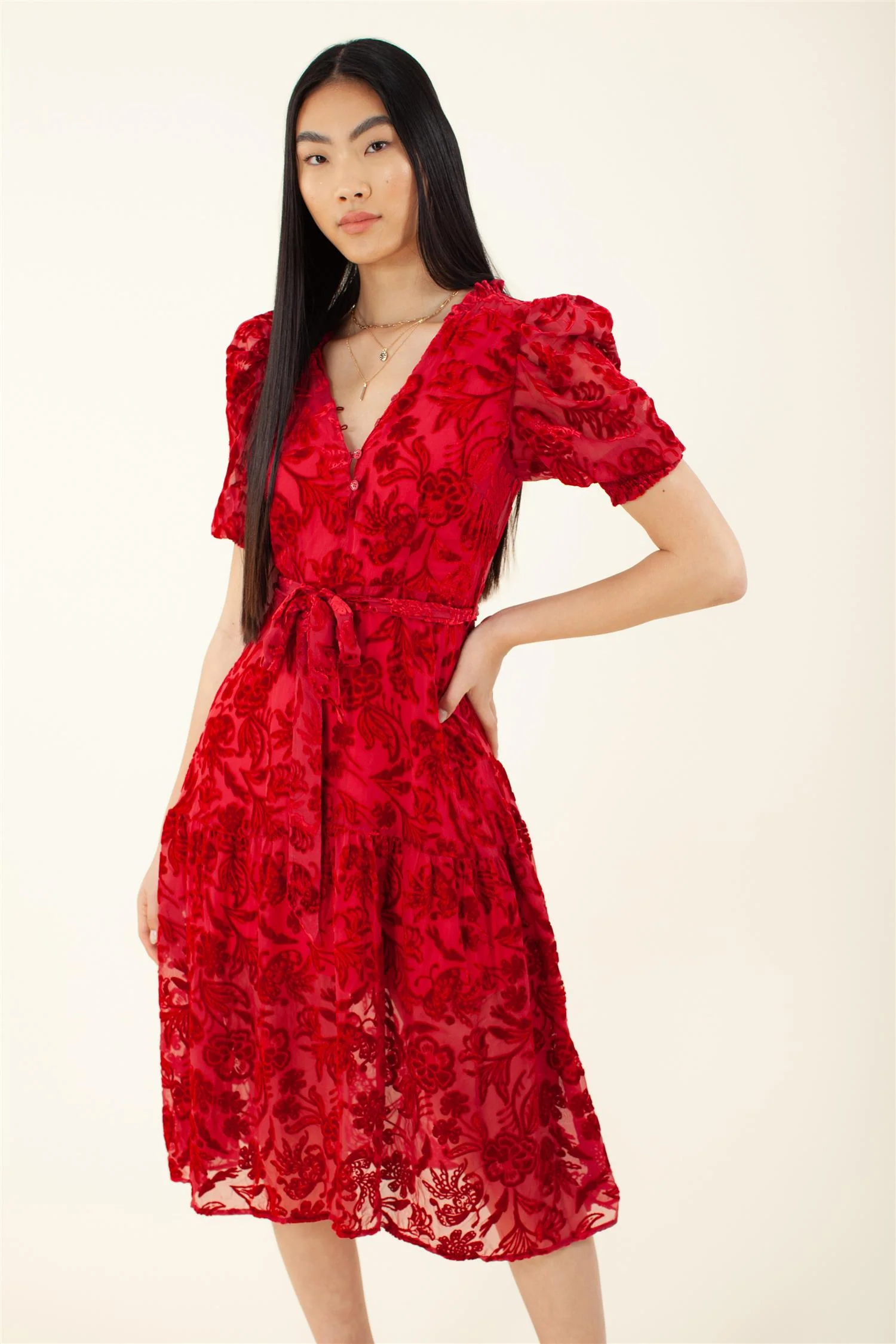 Rød Kimbra Solid Dress