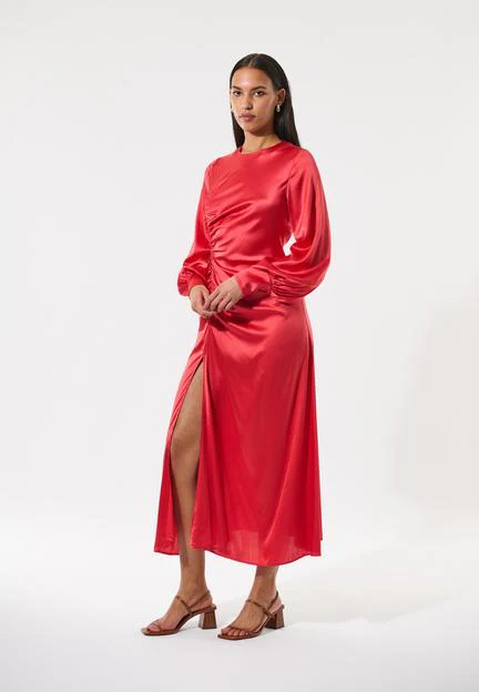 Rød MajDea Dress with draping details - Image 3