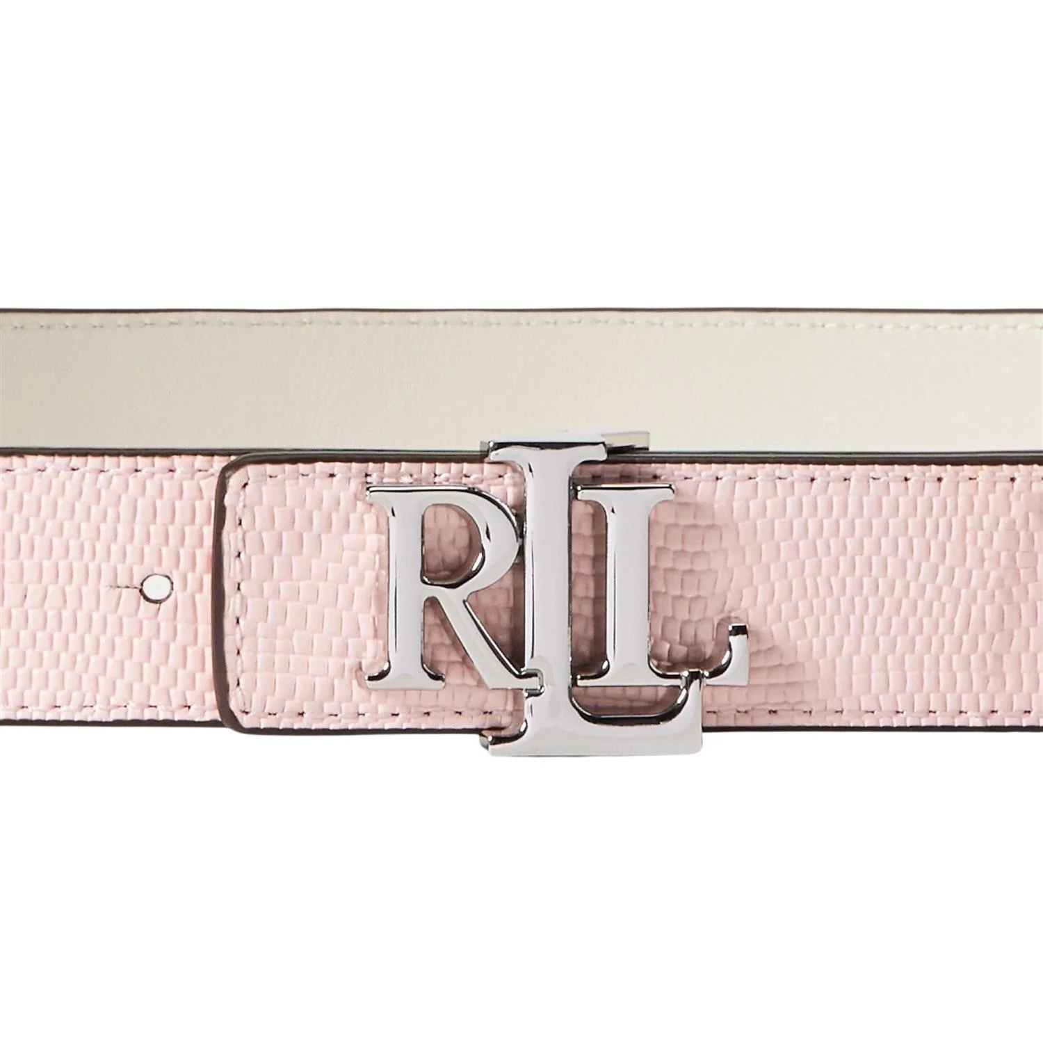 Rosa/hvitt Reversibelt belte 30 medium - Image 2