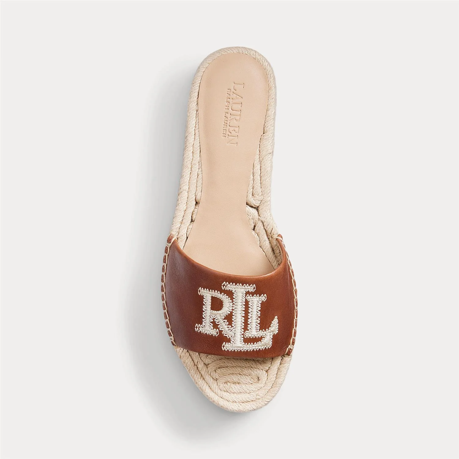 Sanndel Tan/Creme Polly Burnished Leather Espandrille - Image 4