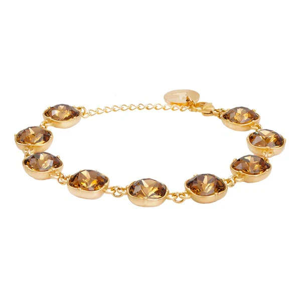 Smokey quarts Carla Swarovski Lux armbånd