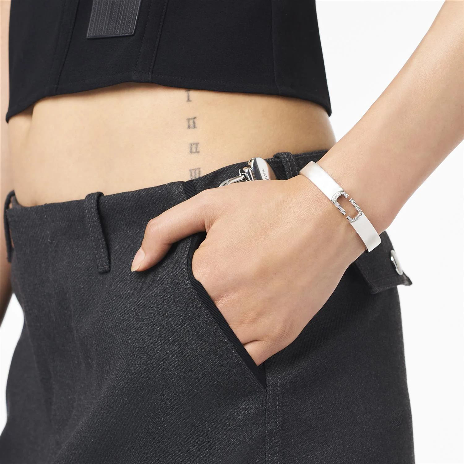 Sølv/crystal Pave Hinge Bangle Hinge Bangle - Image 2