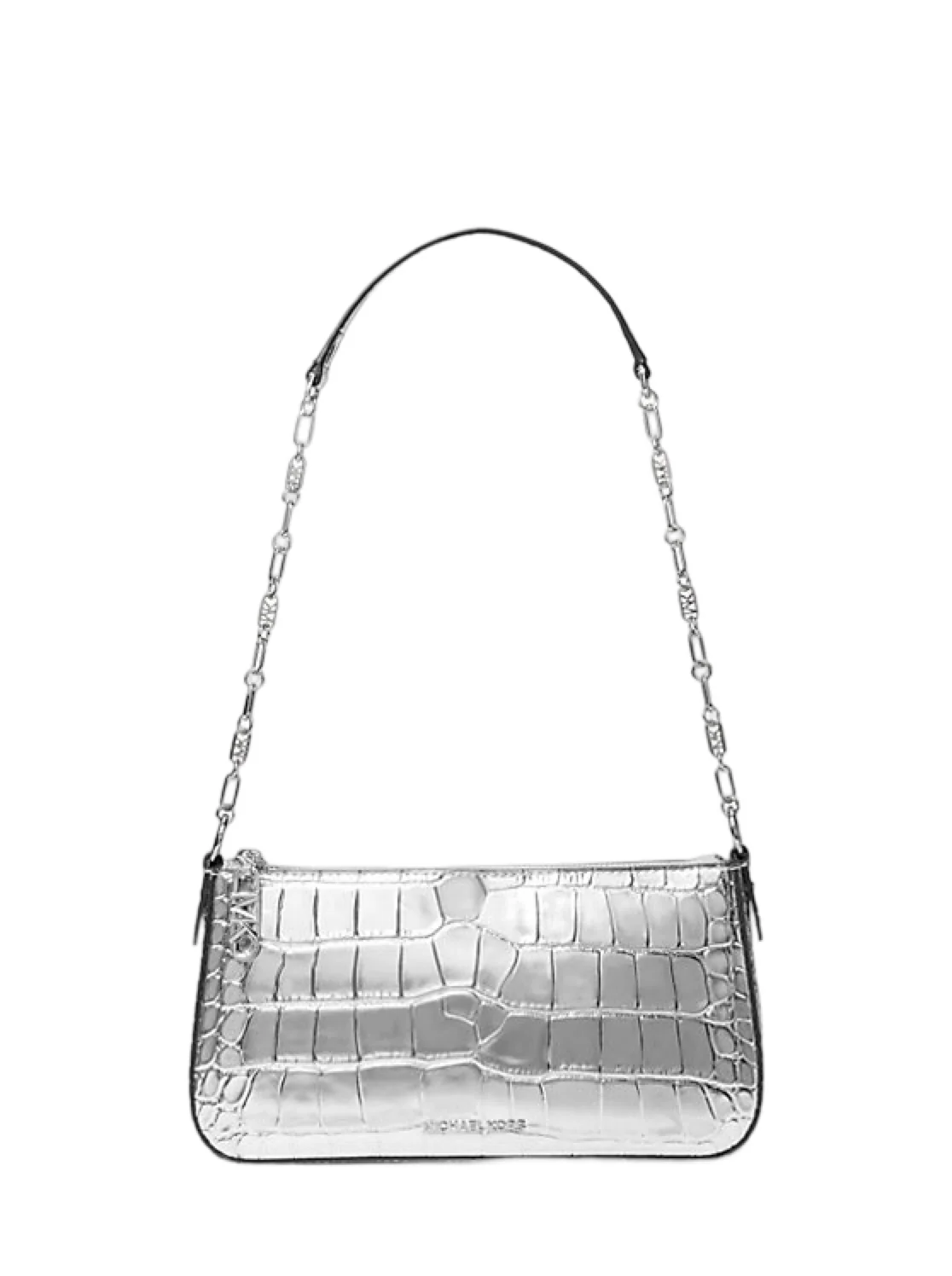 Sølv Empire MEdium Metallic Crocodile Pouchette