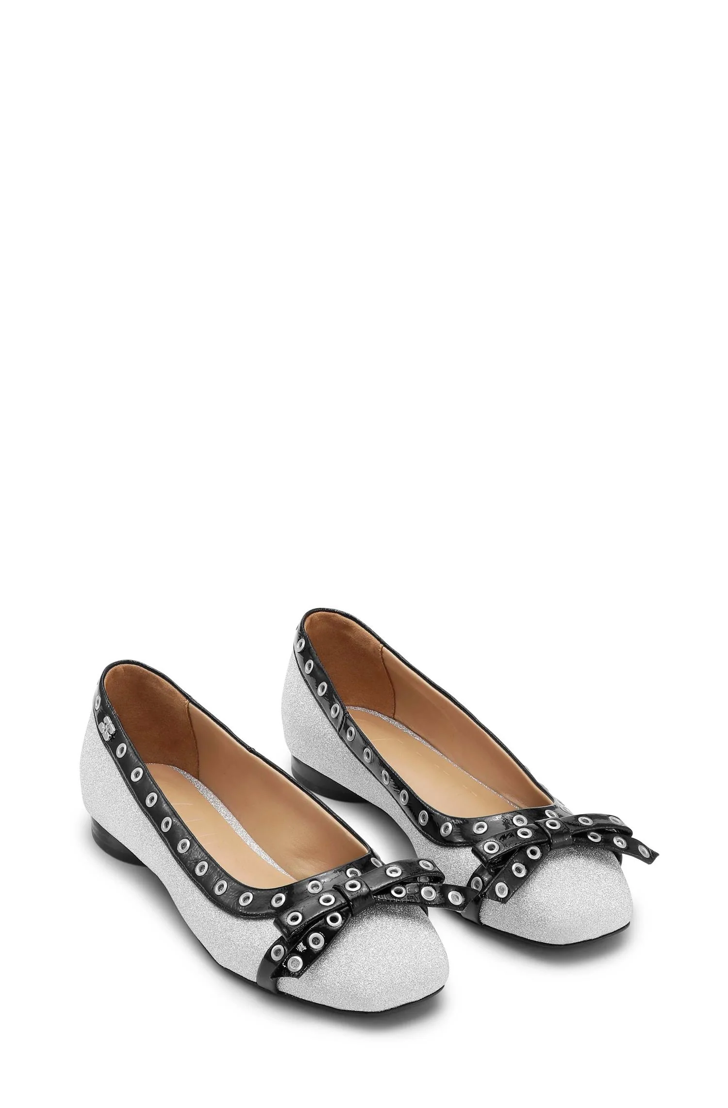 Sølv Eyelets Bow Ballerina Glitter - Image 2