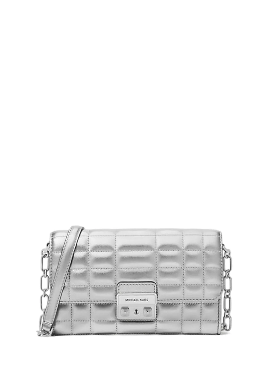 Sølv Tribeca Metallic Leather Crossbody bag