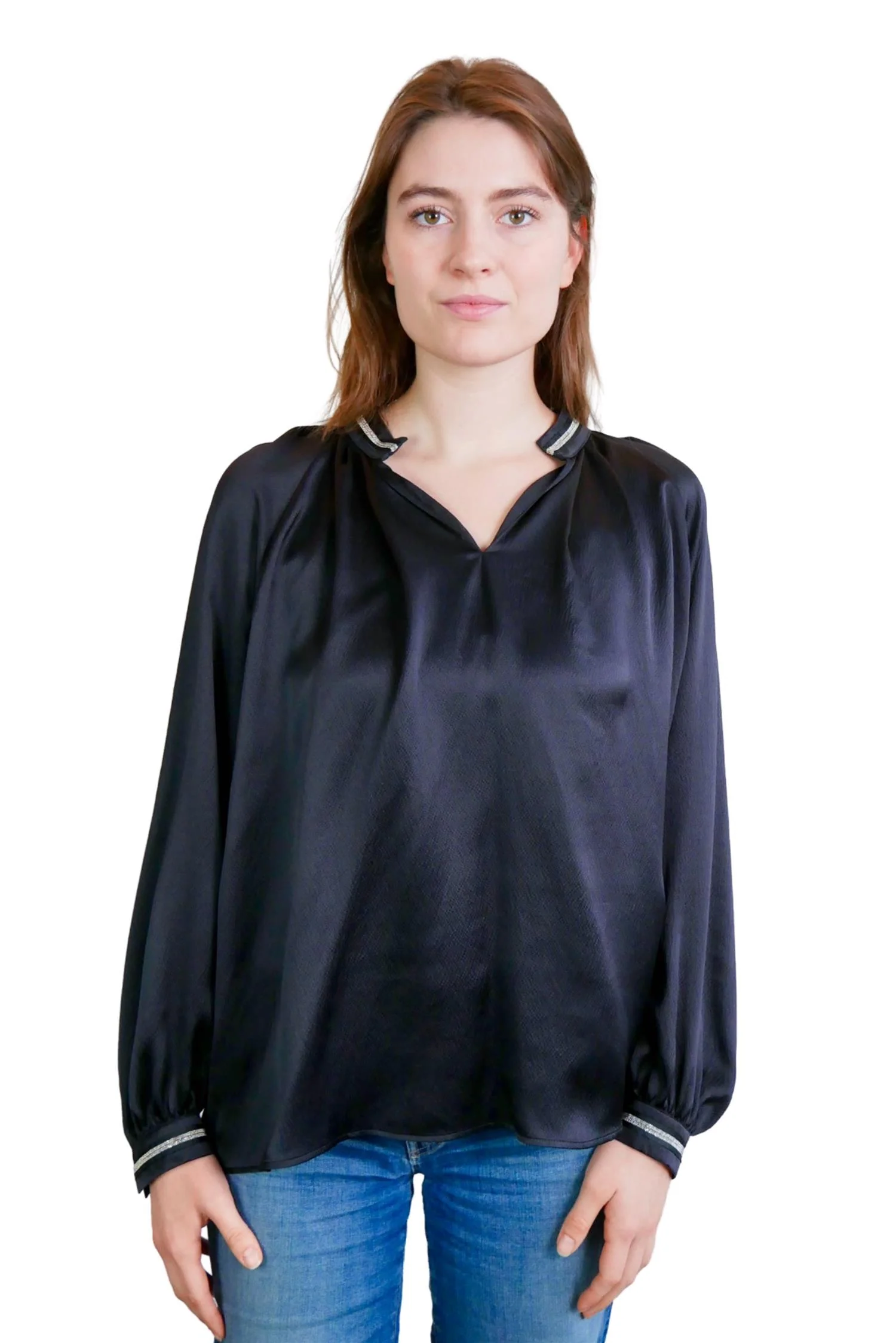 Sort Bluse