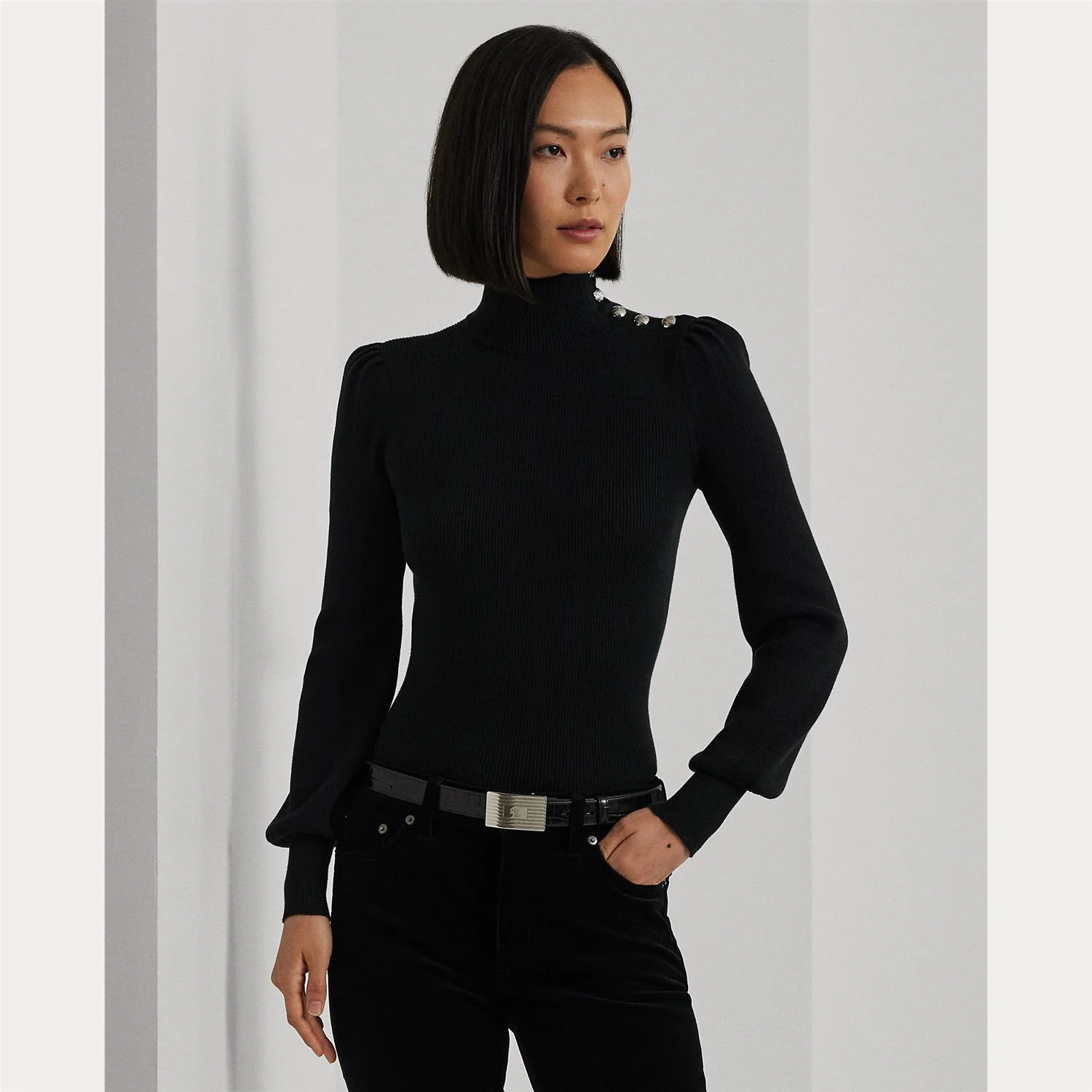 Sort Bottom Mockneck sweater - Image 2