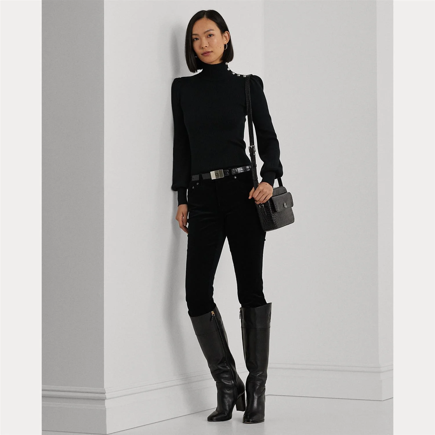Sort Bottom Mockneck sweater - Image 3