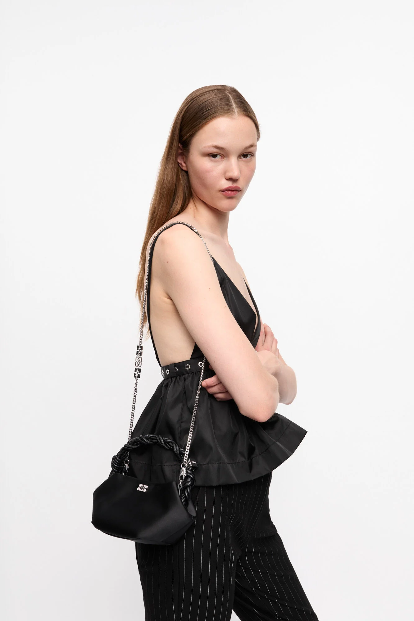 Sort Bou Bag Mini Soir Satin - Image 2