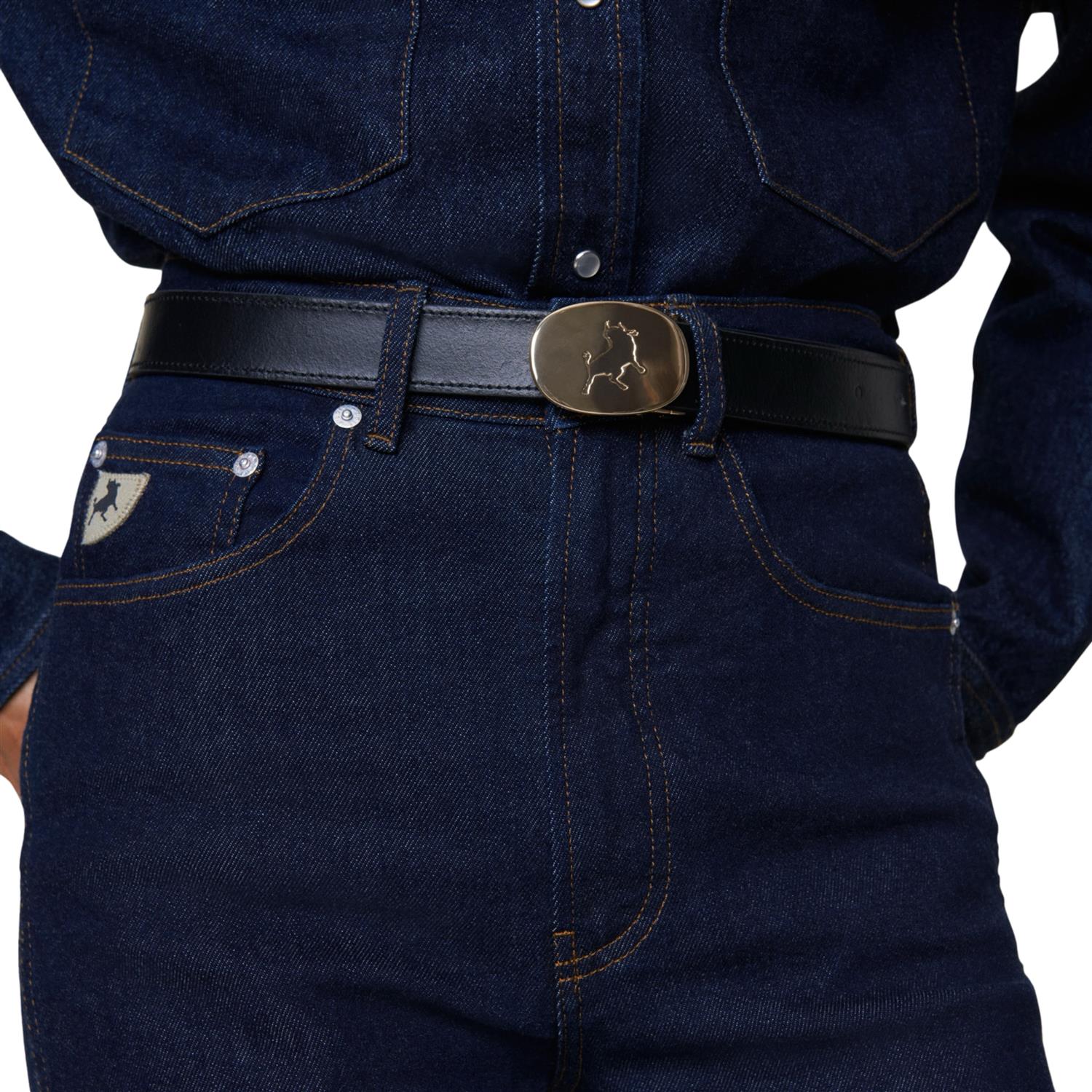 Sort/brunt Sun leather belt - Image 2