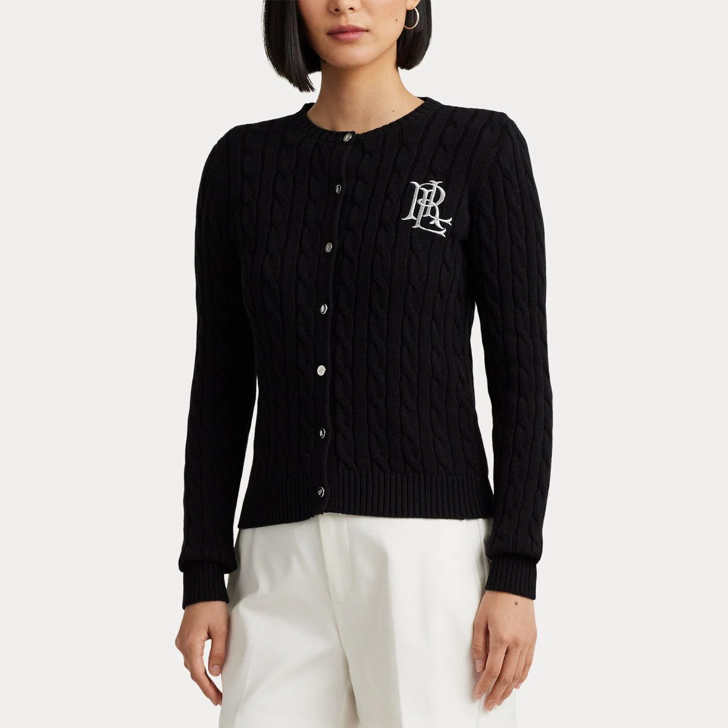 Sort Cabel Knit Cardigan - Image 2