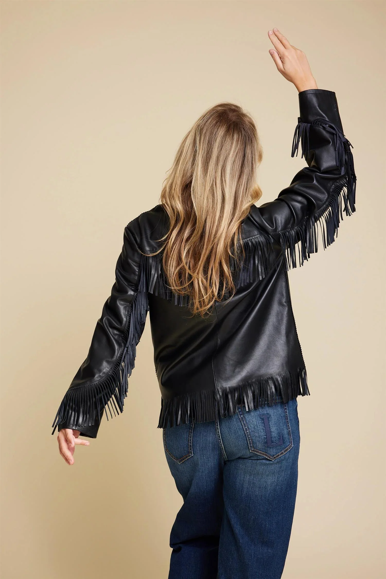 Sort Davy leather jacket - Image 3