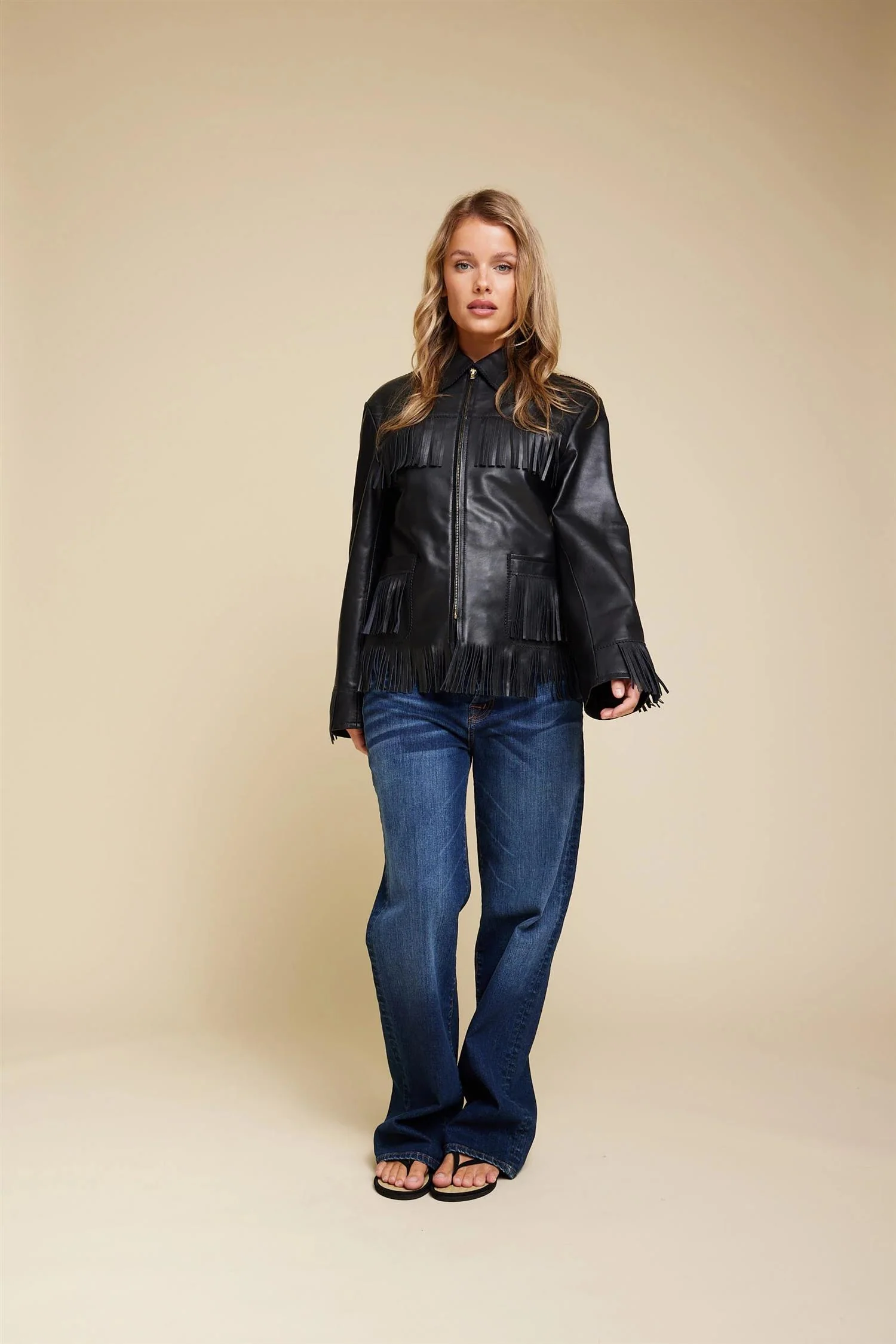 Sort Davy leather jacket - Image 4