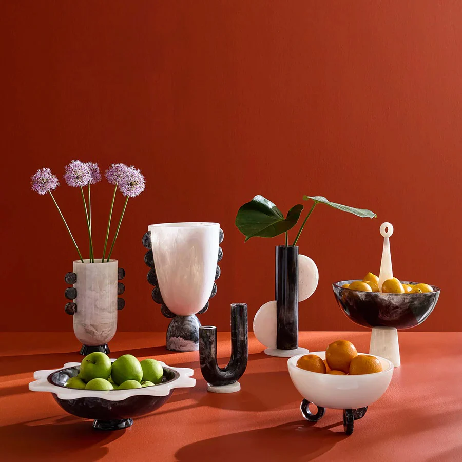 Sort/Hvit Mustique Double Tube Vase - Image 2