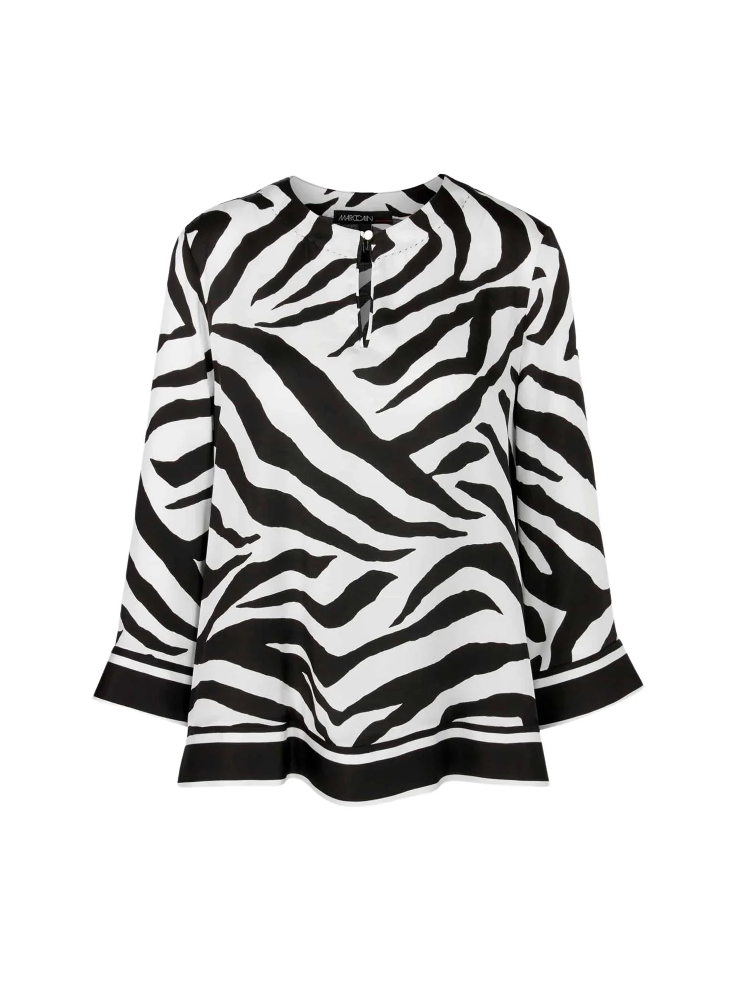Sort/hvit Zebra print blouse