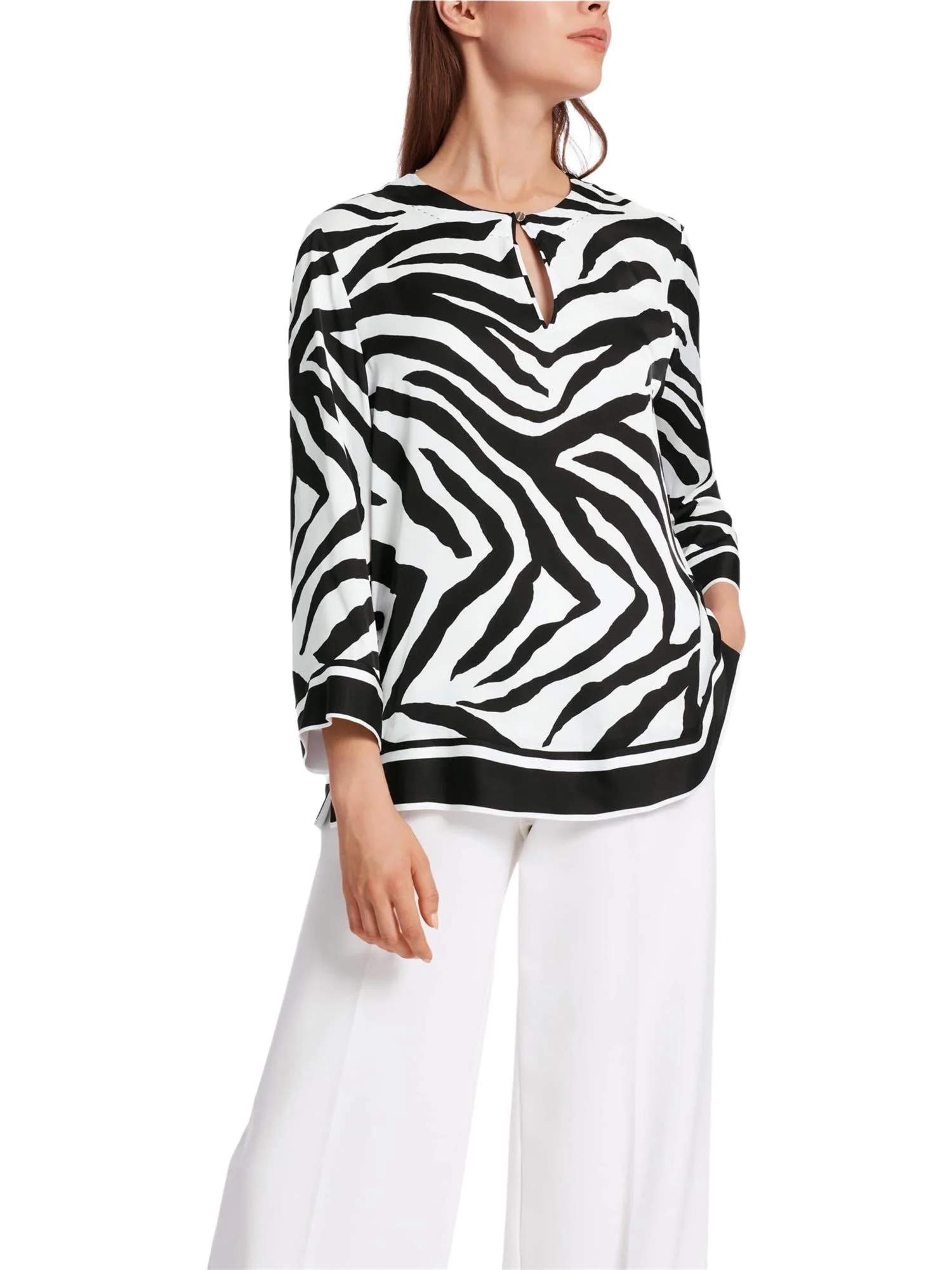 Sort/hvit Zebra print blouse - Image 2