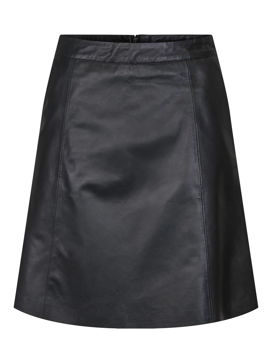 Sort Leather A-shape skirt