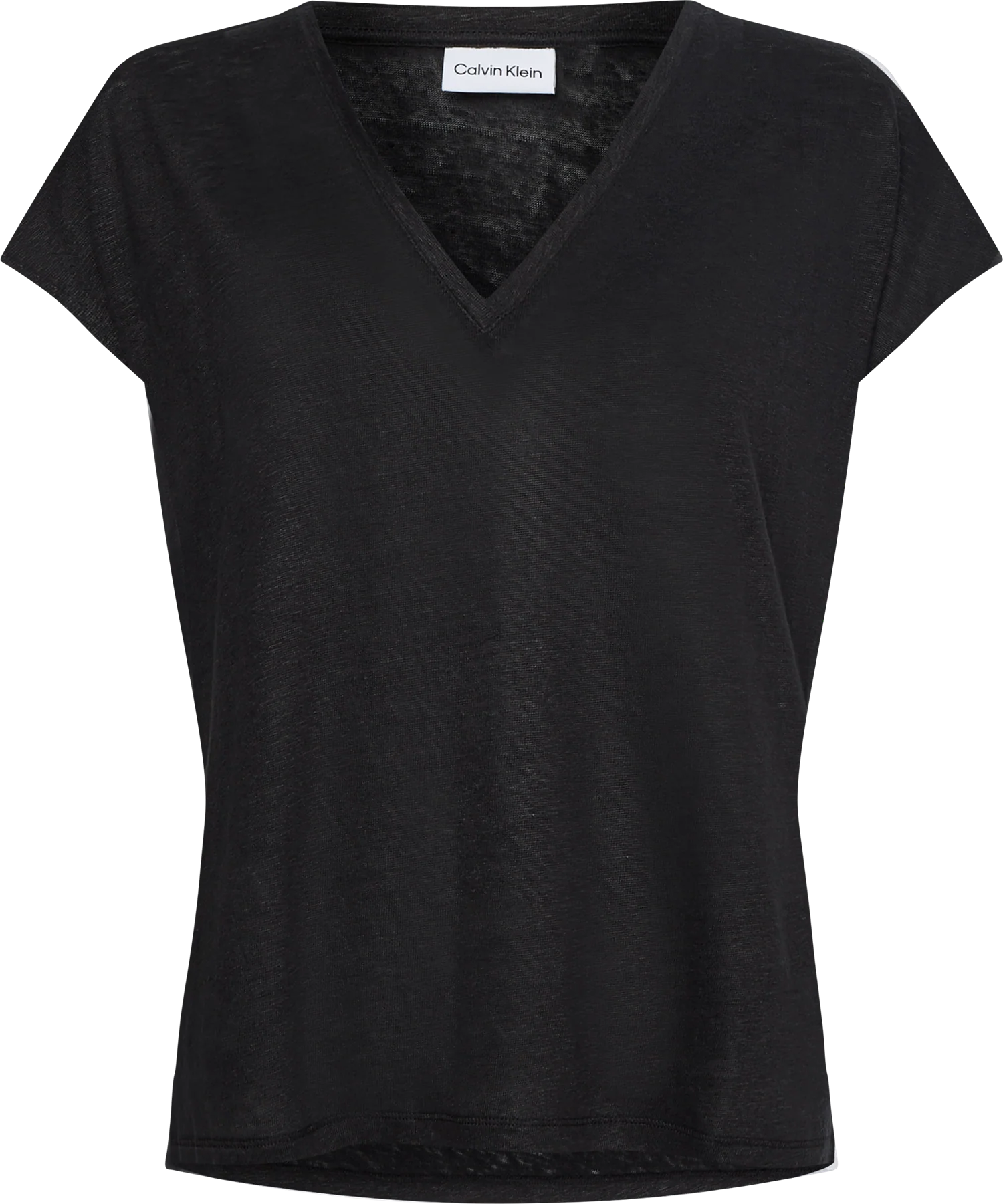Sort Linen Jersey V-neck Top