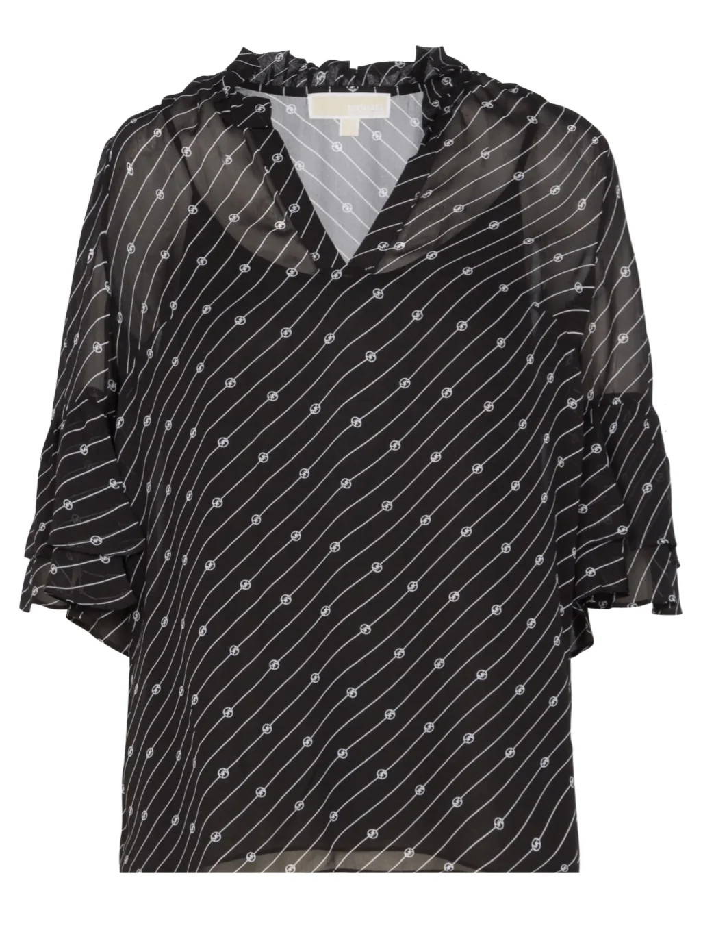 Sort Logo Bell Bluse