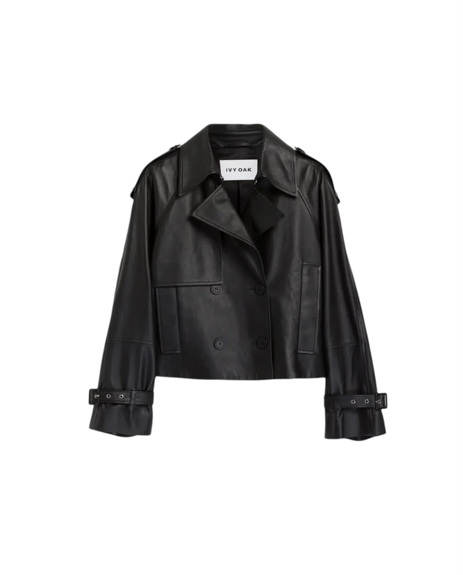 Sort Luna Leather trench jacket