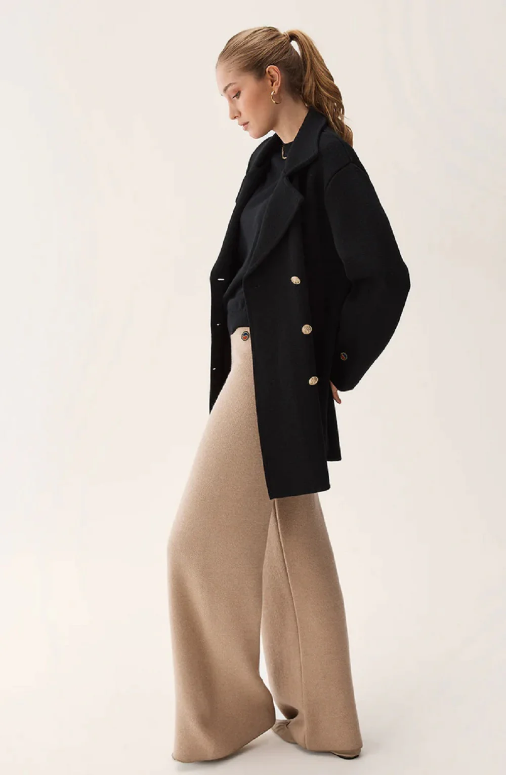 Sort Romaine coat - Image 4